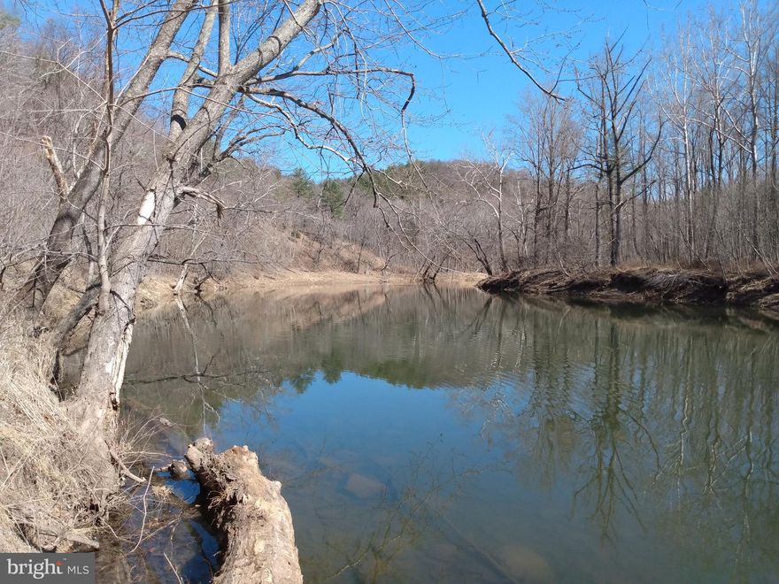 Rear Find! Cacapon River Front, 10.70 Acres at the end of the lane WITHOUT any roads or right of ways going through the lot . Peaceful and serene, this land is a combination of  level lightly wooded and mature wooded mountain side .  Buildable land outside of the flood zone with easy access to the 700' of rivers edge. Recent Flood Plain Survey with cabin site, situated to take in a beautiful river view. The perfect spot for your weekend retreat or dream home.  Come out for a look today.