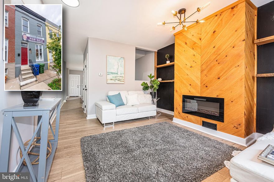 CUTTING EDGE NEW RENOVATION IN BETTER WAVERLY WITH DESIGNER FINISHES AND A PRIVATE REAR YARD!  Features include laminate wood flooring throughout, an inviting living room with an electric fireplace, a separate dining area, designer island kitchen with Quartz counter, & ss appliances, a main level half bath, upper level with 3 large bedrooms (1 with an electric fireplace), and a full bath, full unfinished basement that is perfect for storage, and rear yard with a privacy fence!  Tons of renovations in the area.  Pack your bags and move right in!  Seller will enclose middle area on 2nd level to make the 3rd bedroom if desired with an acceptable offer.  Property qualifies for Meridian Bank zero down first time homebuyer program with no mortgage insurance and below market rates. Income limits/credit score requirements apply.  Click on View Documents for more information