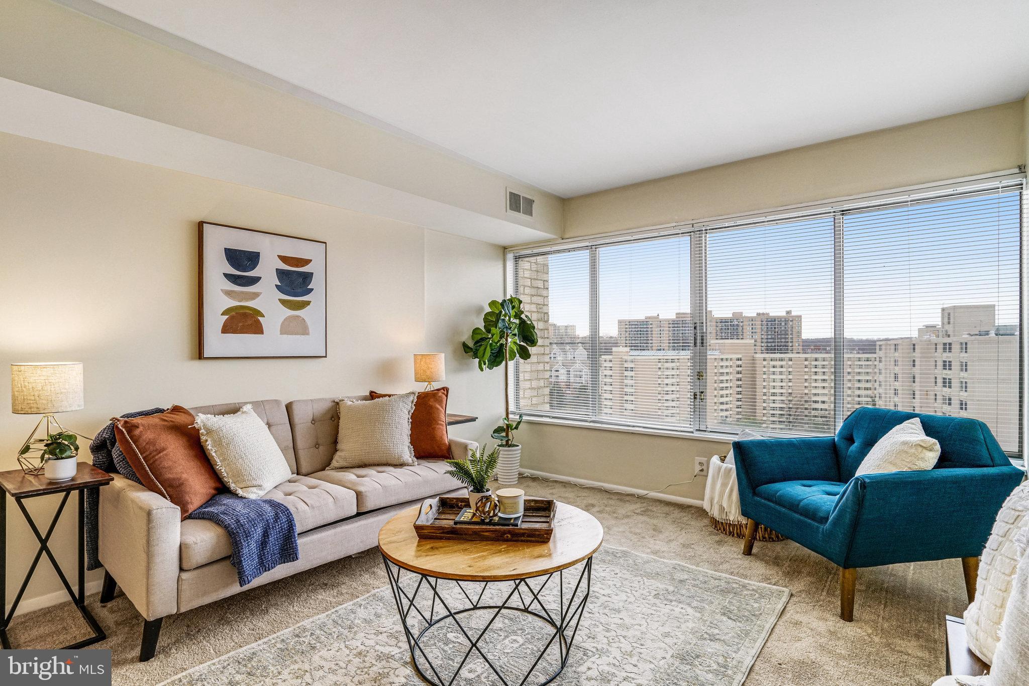 Welcome home to The Pavilion on the Park! All utilities and in-unit laundry are included in this beautiful 2 bedroom condo! Inside the entrance you’ll discover the spacious living room with plush carpeting and wall-to-wall windows flooding the space with natural light. It opens directly into the dining room, making the space ideal for entertaining friends and family. Further in the home, the sizable galley kitchen includes an abundance of cabinet space. Down the hall, the expansive primary bedroom boasts soft carpeted floors, a large walk-in closet, and a stunning wall of windows. Not to be outdone, the second bedroom includes a wide closet and large windows with a picturesque view. Both bedrooms share a handsome hall bathroom with an upgraded vanity and step-in shower, and rare in-unit laundry is provided for your convenience. Step outside onto your private balcony to enjoy the beautiful view while you sip your morning coffee or watch fireworks this Summer. Community amenities include 24/7 concierge, an outdoor pool, and abundant parking, plus all utilities are covered! Minutes to Harris Teeter, Giant Food, CVS, Holmes Run Park and Trail, Veterans Park, Old Town Alexandria, Village at Shirlington, Kingstowne Towne Center, Mark Center, Amazon HQ2, Fort Myer and The Pentagon. The location is a commuter’s dream, with DASH and Metrobus stops both close by. Quick access to Van Dorn Metro Station, Duke Street, Van Dorn Street, I-395, and I-495. Schedule a private tour and move in just in time for Summer!
