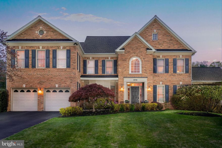 Spacious and Light-Filled! Look no further, this rarely available property in Potomac Glen has everything you've been waiting for. Sited on almost a half acre this 5 bedroom 5.5 bath home boasts over 6,752  s.f. of total living space (4,777 s.f. above grade) in the Churchill school cluster. Built in 1996 this stunning Craftmark home, the expanded Oakton model with four levels of living space is among the largest homes in Potomac Glen. Bask in the abundance of space and light from the soaring ceilings, floor-to-ceiling windows, transoms, two-story foyer, beautiful sunroom addition and stunning two-story family room. This elegant, yet comfortable floor plan offers an abundance of space for large scale entertaining as well as more intimate family time. The first floor features a convenient home office, formal living room, inviting sunroom addition, an expansive dining room, renovated chef’s kitchen with gorgeous granite counter tops and a bright breakfast room overlooking the back yard. Truly the heart of the home the dramatic two-story family room boasts walls of floor-to-ceiling windows, a wood burning fireplace with stone surround and the rear staircase providing convenient access to the second floor. On the second floor, relax in the expansive primary bedroom offering a separate seating area, plenty of closet space and a thoughtfully renovated ensuite bathroom with separate shower, soaking tub, and double vanities. Each of the additional bedrooms are spacious; one of the bedrooms has an ensuite bathroom and the other two bedrooms share a “Jack and Jill” bathroom. The third floor is truly a bonus; perfect for a guest bedroom, an artist studio or play room. A fourth full bathroom and large storage closet adds to the appeal of this space. A well appointed fully finished lower level has an exercise room with mirrored wall and special rubberized flooring, family room/media room and an additional guest room with the 5th full bathroom. Walk-up stairs lead to the quiet backyard.  ideally set back from the street the premium lot features a large front yard with mature landscaping and irrigation system. The backyard offers plenty of space for relaxation and summer fun with a low maintenance deck with built in benches and large flagstone patio. The sought-after community of Potomac Glen provides plenty of amenities; a community pool and swim teams, tennis courts, club house, walking trails and playgrounds. (Property square footage is from tax assessor reports). 10716 Cloverbrooke Drive feeds into highly ranked Winston Churchill School Cluster: Wayside Elementary School, Hoover Middle School and Churchill High School.