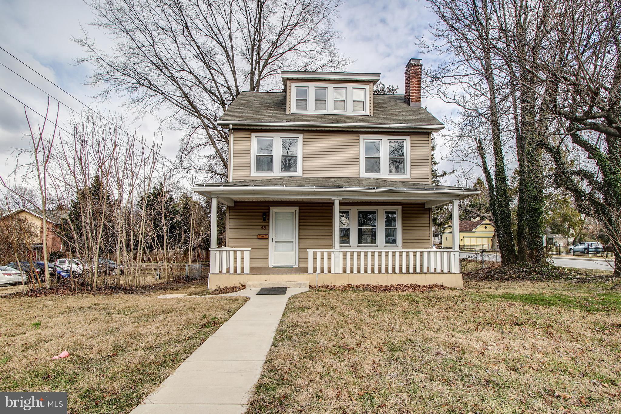 Rarely found 5-6 bedroom, 4 full bathroom, 4 level finished single colonial house located in sought-after community. Fresh paint. New carpet at upper 1& 2 level and new laminated hardwood at main level. The kitchen has been totally renovated with: granite counter-top and island with breakfast bar; 36" premium off- white cabinetry; ceramic tile backsplash; Kenmore stainless steel appliances of gas stove/range, refrigerator and dishwasher; range hood and garbage disposer; and porcelain tile flooring. All 4 bathrooms have been remodeled. The roof and siding are replaced in 2012. There are 30 plus windows which invite plenty of sunlight into the house. Extended front porch and spacious fenced backyard. The detached 2-car parking garage has 4 parking space along the driveway. The house is within walking distance to Towson Mall, the University and eateries. Floor Plan Tour is available with Virtual Tour.
