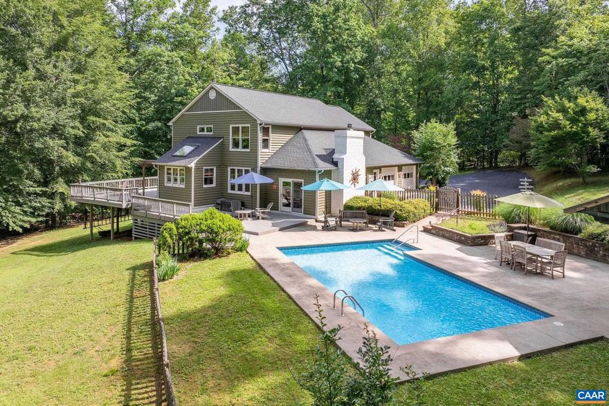 It?s rare to find a home that so effortlessly blends comfort, community, and unforgettable spaces to gather. Nestled on 3.7 private acres, 223 Fern Creek is thoughtfully designed for living indoors and out. With 4 bedrooms and 3 full bathrooms, it offers room to grow, space to retreat, and an easy, natural flow that supports everyday life. Exceptionally well maintained, the home features generous living areas and a sense of care that?s felt throughout.  Summer is on our doorstep, and everything is in place for days by the pool and unhurried evenings outdoors. A saltwater pool, outdoor shower and bathroom, refrigerator, and wet bar create a seamless blend of fun and relaxation. When you're ready to explore beyond the backyard, bike to the Key West neighborhood?s scenic trails?winding along the Rivanna River, opening to quiet beaches and open fields.  With optional membership, the Key West Club offers summer swim and tennis teams, a relaxed atmosphere, and a true sense of community?just one more reason this neighborhood is so loved by families and outdoor enthusiasts alike.  Whether you're hosting a crowd or savoring a quiet morning, Fern Creek makes it easy to love where you live.,Granite Counter,Tile Counter,Wood Cabinets,Fireplace in Family Room