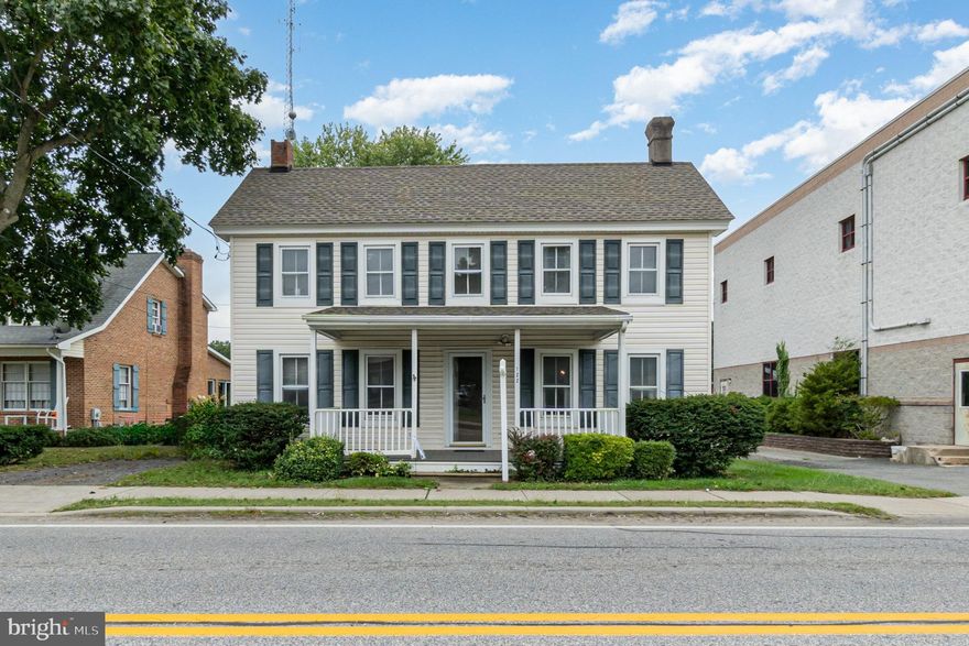 Step back in time with this charming Colonial home in the quaint town of Cecilton, Maryland! Built-in the early 1900s, this historic gem is brimming with character and is now ready for new owners to bring it into the 21st century. As you enter, original details greet you throughout. The first floor boasts a living room, family room, large eat-in kitchen, utility/mudroom, bonus room, and a full bath - perfect for modern living with a touch of nostalgia. Don't miss the hidden built-in storage in the family room behind what would have been the original fireplace. Upstairs, you'll find three inviting bedrooms perfect for relaxing after a long day. Need extra storage space? No problem! The full walk-up floored attic has got you covered.
Enjoy lazy afternoons on the front porch with treks decking or host gatherings in the large backyard - ideal for outdoor entertaining or gardening enthusiasts. This home is not just about charm and history - it's also about location! Just minutes away from Sassafras and Bohemia River,  restaurants, marinas, and a public boat ramp. Tax-free shopping is an easy commute just minutes away in Middletown, DE. Rt 301 provides convenient access to Philadelphia or Baltimore. Don't miss this opportunity to own a piece of history with endless potential in Cecilton. Embrace the charm of yesteryear while adding your personal touch to make this house your dream home. Schedule a showing today before it's gone!