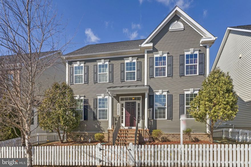 Welcome to this charming 4-bedroom home in the sought-after Clarksburg Village community! Enclosed by a classic white picket fence, this beauty greets you with a welcoming front porch—perfect for relaxing with a morning coffee. Step inside to find a generous floor plan designed for both comfort and entertaining. A bright home office overlooks the front yard, while the formal dining room, connected to the kitchen via a butler’s pantry, sets the stage for memorable gatherings.  The gourmet kitchen is a chef’s dream, featuring a large center island with a breakfast bar, granite countertops, gas cooking, double wall ovens, and stainless steel appliances. The space flows seamlessly into a sun-drenched breakfast room and a cozy living room with a gas fireplace, creating the perfect heart of the home.  Upstairs, you’ll find four spacious bedrooms, two full baths, and a convenient laundry room. The primary suite boasts two walk-in closets and an ensuite bath with dual vanities, a soaking tub, and a separate stall shower. The finished basement provides endless possibilities with a huge recreation room, a full bath, and ample storage space.  Outside, enjoy a private backyard retreat with a patio and pergola—ideal for outdoor dining and entertaining. A detached two-car garage adds convenience with enough space in the driveway for an addition 2 cars. Nestled in an amenity-rich community, this home is located just across from Snowden Farm Elementary School, a few short blocks from shopping and dining, and moments from regional parks, the Prime Outlet Mall, and I-270.  Don’t miss the opportunity to call this wonderful home yours!