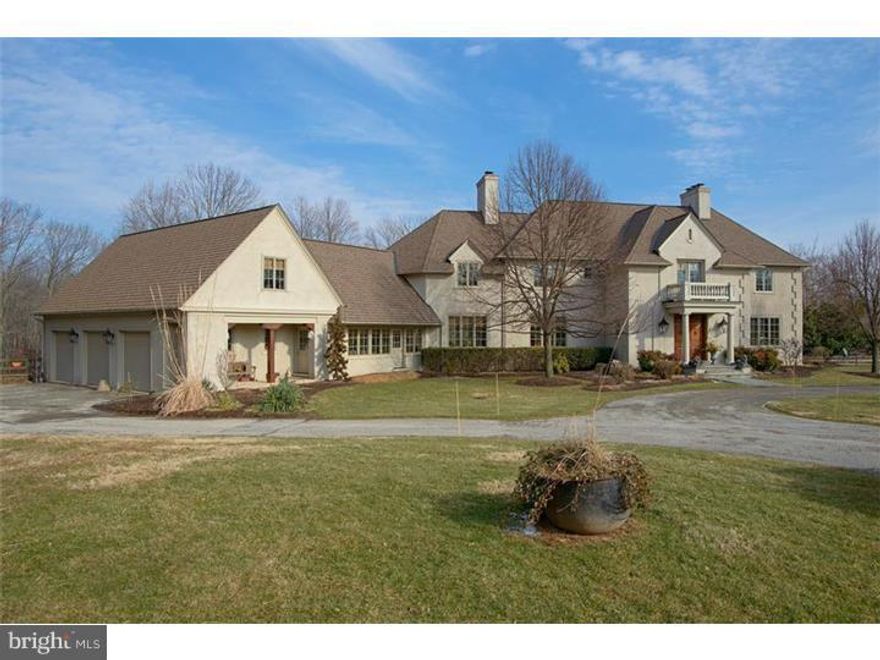 Fantastic custom built all masonry home by Archer and Buchanan. Situated overlooking a spring fed lake and surrounded by fenced pastures. A five stall barn compliments this bucolic setting. Exquisite interior finishes and thoughtful design, combine to create this one of a kind country property. Some special features include: Brazilian Cherry flooring throughout, whole house generator, 10 ft. first floor ceilings, abundant trim and large insulated windows, offering a view of the lake from nearly every room. An additional stone 3 car detached garage adds convenience for storing all the equipment needed to maintain this lovely property.