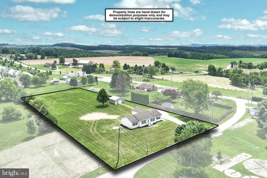 Remarkable and Hard to find 1624 Sqft  3 bedroom, 2.5 bath Rancher on 1.59 Acres in Dallastown School District, 4 minutes from the Loganville Exit if I-83!!!   Unbelievable views of the surrounding countryside. 
 Also included is a 24 X 24 Pole building for additional storage or hobbies!!  Completely remodeled and move in ready, this could be the home for you.  Features include:  2 car side load garage with new opener, 1st floor laundry room, guest half bath, Kitchen with new granite tops, stainless steal sink, and stainless steal appliances. Luxury vinyl plank flooring through out, New light fixtures, LED light recessed lights in the great room and eat in kitchen,  All bathroom vanities have granite tops, Primary Suite with walk in closet, primary bath, soaking tub, and double vanity.  ALL Bedrooms in this home have walk in closets,  New CAC unit, New Hot water heater, Beautiful level lot with 16x21 deck, 24x24 pole building, 21x21 Two Car side load garage with opener and a composite front porch with PVC railing. Convenient to I-83, York & Maryland!!!!