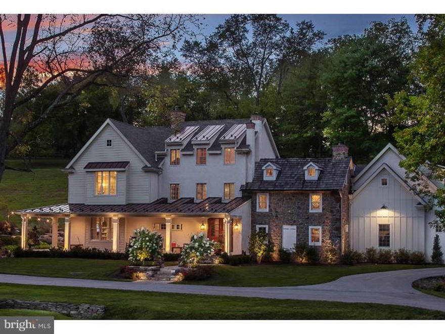 Only a few miles West of the Borough of West Chester, centrally located but total privacy, situated on approximately 16 acres, totally restored Farmhouse featuring approximately 7000 + sq.ft. of living space.  In addition, there is a fully restored approximately 5000 sq.ft. 3 story barn, currently used as living space to include full bath, central heat & air.  Heated in ground pool & spa.  Property has been professionally hardscaped & landscaped.  The restoration of the barn & main residence, both in quality & materials were done with the highest standards.  As you approach the residence, you are greeted by a wrap around porch.  As you open the door & enter the home, the charm & uniqueness is a must see.  The interior & exterior combine historic elements with today's latest modern amenities.  The expansion and renovation was completed in 2009.  Gourmet chef's kitchen is a custom French country by Gobel.  Thermadore dual range professional 6 gas burner with griddle and two ovens.  Built in sub zero refrigerator.  Refrigerated drawers, warming drawer, commercial grade exhaust, subway tile and designer lighting.  The adjoining breakfast area includes a fireplace, exposed brick walls, extensive high hat lighting.  Entertaining is a must...both on the inside & outside this home has been designed to accommodate both the family & guests.  Lower level is finished.  Three car attached garage.  Features include, reclaimed hardwood floors, wooden beams, exposed original stone & brick walls, numerous front & back staircases, built in speaker system, security & fire system, intercom, three zoned high efficiency heating & cooling.  This property is one of a kind, rarely available.