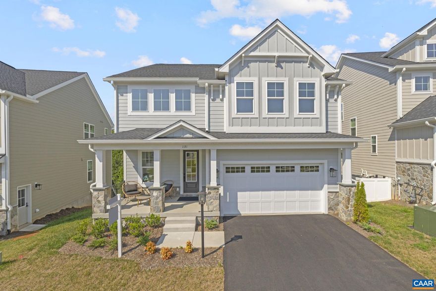 Now available to build in The Grove at Brookhill, the brand new Marigold floor plan offers a flexible layout with an estimated 7 to 8 month build time. Located in a fresh new section of this popular Route 29 community, the Marigold stands out with its generously sized bedrooms, each one featuring its own walk-in closet. The main level includes a connected living space with an L-shaped kitchen, center island, walk-in pantry, pocket office, mudroom, half bath, and access to a covered porch. Upstairs, a loft-style flex area offers extra space to spread out or the option to create a fourth bedroom with full bath. The primary suite is spacious at nearly 18x20 feet, with a 17x15 foot walk-in closet and roomy private bathroom. Two more large bedrooms, a split-layout hall bath, two linen closets, and laundry room complete the second level. Base price includes a full finished walkout basement with a rec room, bedroom, and full bath. You can also choose to add a third-level loft with an additional bed and bath. Photos are of a similar home and may reflect optional upgrades.,Maple Cabinets,Painted Cabinets,Quartz Counter,White Cabinets,Fireplace in Family Room