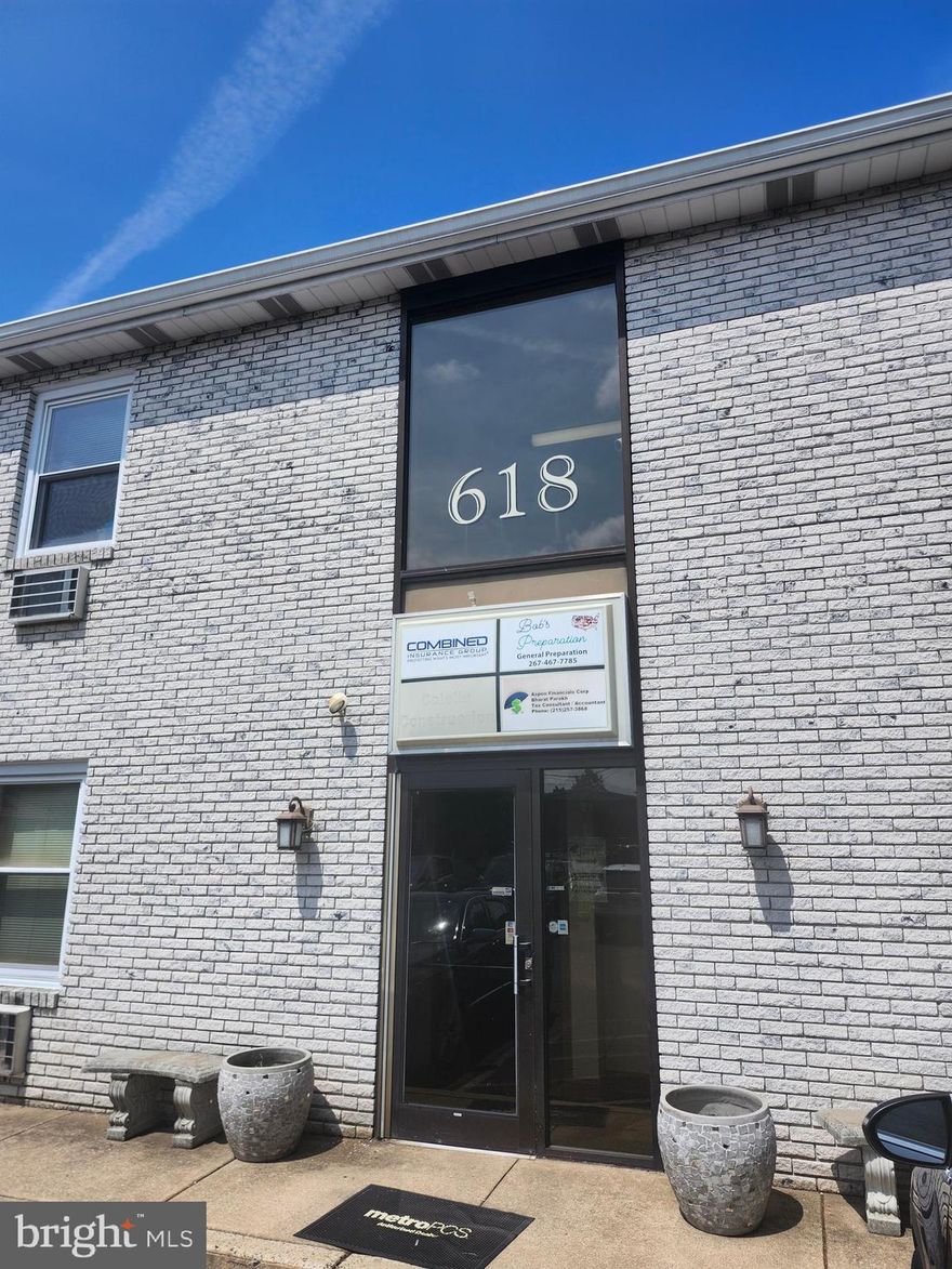 Property Highlights:

• Great fit for business or professional offices, medical or dental practices, physical therapy facilities, or studio use.
• Ample off-street parking for staff and clients.
• Located near Lansdale’s popular dining, shopping, and business amenities.
• Convenient access: just 2.5 miles from I-476 and 2.6 miles from Rt. 202.
• Prime South Broad Street address in a strong community setting.

Whether you need a full first-floor suite or a smaller second-floor office, 618 S Broad St offers affordability, visibility, and accessibility in one of Montgomery County’s most active commercial corridors.