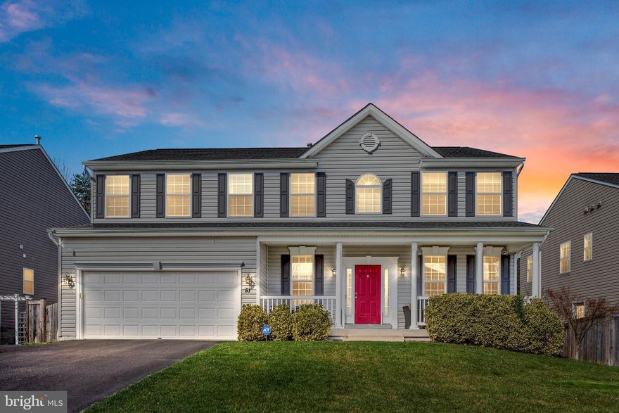 ACTIVE 03/25. LOCATION! LOCATION! Looking for a meticulously maintained turnkey home in SEASONS LANDING, a family-friendly community close to main roads and Quantico or the Stafford Hospital? Look no further! This stunning home boasts an open floor plan with beautiful scraped hardwood floors throughout the main and lower level, an expanded gourmet kitchen with a HUGE 9 ft. island, overhead and recessed lighting, upgraded cabinets, and premium granite countertops, a large sunroom to enjoy coffee while looking at the wooded preserve, and a mudroom with built-ins off of the garage. 
The graciously sized den has a gas fireplace with a blower. The home has a large Trex deck with a 14 ft retractable, motorized awning that completely covers the deck area, and stairs that connect with the back yard. The second floor has a huge primary bedroom, with a huge 16 ft. walk-in closet, generously sized other bedrooms, and a second-floor expanded laundry.  The primary bath has an 8 ft. vanity, double sinks, an oversized shower with built-in rainfall showerhead and high-powered body jets to relax at the end of the day! The basement will REALLY  impress you with engineered hardwoods, a full kitchen with upgraded granite countertops and a SS range, office, huge bedroom with expanded closet, and a walk-out patio for entertaining! It could potentially be used as a rental or in-law suite. The private backyard is large and fenced in with a large patio. The full bath has double sinks, a large shower with a river-stone floor and a rain-head shower. There is an irrigation system around the entire home with a 75-gallon commercial water heater installed in 2019.  Extra insulation was added to the outer walls of the garage with an insulated garage door. The property has direct access to the walking trails within the community as it backs to the woods for privacy. The driveway has an extended area for family parking. The front porch is spacious for relaxing and the yard is easy to maintain. This is truly and amazing home with tons of upgrades and rare backyard privacy.  Close to so many amenites! This home will not last!!