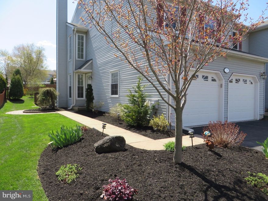 Rare, 3 bedroom, 2.5 bath, Twin Townhome with a 2 car garage available in "The Orchards". Beautiful new flooring installed throughout. Private side entrance welcomes you into the foyer and into a large, open family room with recessed lighting and two-story windows on the outside wall providing ample light all day. Completely previously renovated upscale kitchen with designer white cabinetry, granite counters, tile back splash, floor, under-counter lighting and upscale appliances. Formal dining room just off the kitchen and leading to a private and expanded rear deck and yard. Updated powder room and deep foyer closet just off the side entrance and 2 car garage entry. The 2nd level features a rear facing large master suite with ceiling fan, more recessed lights, ample closets and a previously updated master bath with stall shower and custom vanity. Two more bedrooms are located just down the hall (open to the lower level) along with a hall laundry and 2nd full hall bath. Large, dry basement crawl space (5 feet high ceilings) storage area only for systems and plentiful storage. Great home for entertaining family, friends and neighbors. Walking neighborhood. Located close to Windlestrae Park, great for a walk, watching little league, community events or just a lovely stroll. No homeowners association. Conveniently located close to upscale shopping, restaurants and easy access to all major roads (PA Turnpike, Route 202, 309) and points North. Rentspree application link available for application. Please note: owner prefers no pets.