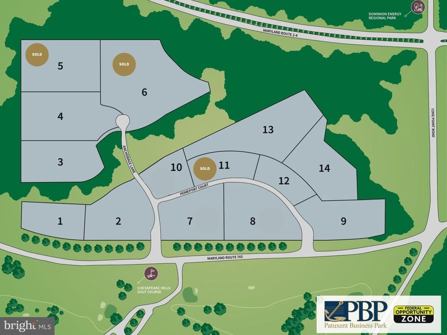 FEDERALLY DESIGNATED OPPORTUNITY ZONE! FINANCING INCENTIVES AND PERMITS FAST TRACKED! SHOVEL READY IN 60-90 DAYS! Southern MD's Premier Place of Business. Ideal location for commercial industrial, convenience store, Hotel/Motel, Industrial, Medical, Office, Retail, Restaurant, Warehouse, Warehouse/Retail, Storage, Office Building and many other uses. Nestled between the scenic Chesapeake Bay and the Patuxent River, Calvert County is located 30 miles southeast of Washington, D.C., offering: Strategic proximity to Baltimore, Annapolis and the PAX River Naval Air Station, Access to major transportation networks, Proximity to the resort destination of Solomons Island and the Chesapeake Hills Golf Course. This is Lot 8 (net usable 3.13 acres) also with HG Trueman Rd frontage. One of 12 Lots in the Patuxent Business Park. High speed voice and data connections. Public water & sewer. Lots from 1.77 acres up to 27.69 contiguous acres.