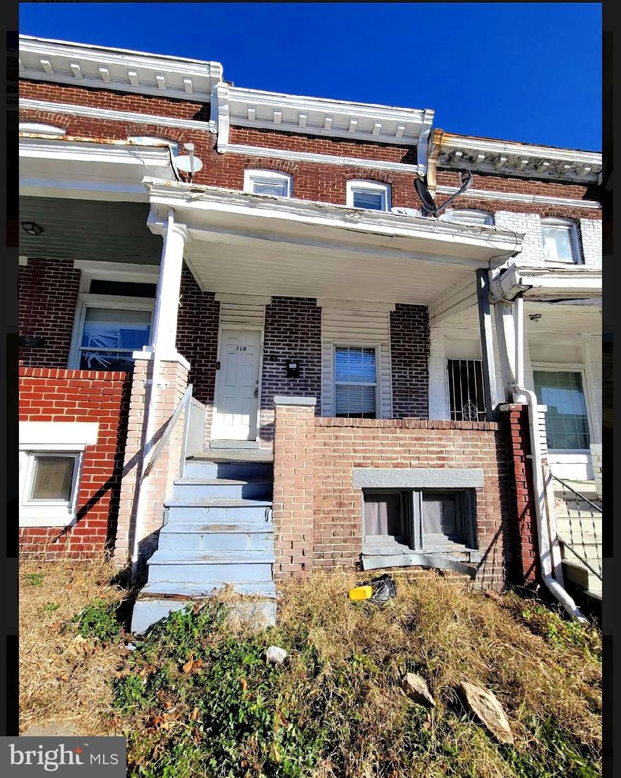 Investors Special!
 It is located in the East Baltimore Midway subdivision of Baltimore City. This property is a great fix and flip or good addition to your rental portfolio. Schedule your tour today. Property has ground rent seller will not redeem.