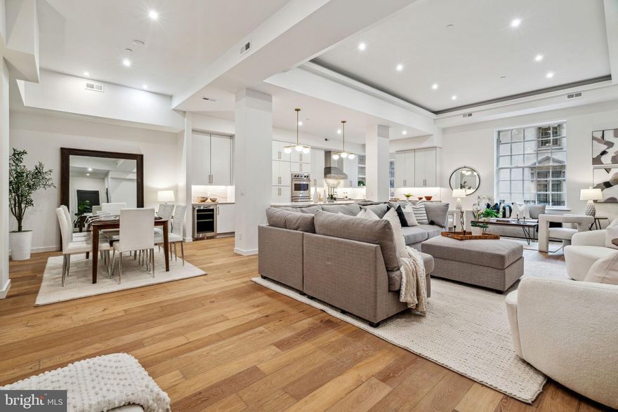 Turnkey, brand new construction at The Estate Homes at Parc Rittenhouse. This stunning home offers sun-filled southern views over the Curtis Center, as well as a Juliet balcony overlooking the building's landscaped courtyard. It is the epitome of luxury urban living, thoughtfully designed for both entertaining and everyday living. Enter into a graciously sized great room featuring ±11' ceilings, oversized windows overlooking Locust Street, living room with space for multiple seating areas and a built-in bar, formal dining room and a chef's kitchen. The kitchen offers Viking commercial grade stainless steel appliances, including a gas cooktop, double wall ovens, beverage refrigerator, French door refrigerator, dishwasher and microwave;  wood two-tone painted cabinetry; large island with seating; and quartz countertops and backsplash. The primary bedroom suite has two walk-in closets and bathroom with double vanity, huge shower and private commode. The two other bedrooms each have ensuite bathrooms and wall closets. Additional home highlights include a decorative powder room, hardwood floors, recessed lighting, LG side-by-side washer and dryer, custom selected tilework and high-end fixtures throughout. Residents of The Estate Homes at Parc Rittenhouse enjoy two secure elevators for only 20 homes which provides director access to the garage, lobby and amenities floor, in addition to the same amenities as the other homes at Parc Rittenhouse, including a 24 hour doorman and concierge; landscaped 7th floor rooftop with outdoor pool, whirlpool spa, kiddy pool, and sundeck with lounge chairs; brand new state-of-the-art fitness center; conference room and media room. There is garage parking below the building for an additional fee and three amazing restaurants on the ground floor, Stephen Starr’s Parc, Devon Seafood and Via Locusta. Rittenhouse Square is ranked the 6th best neighborhood in North America by Places Rated Almanac. There are 175 restaurants and 199 retailers within a three block radius. Within close walking distance to the Market Street office corridor, The Avenue of the Arts and University City. 30th Street Station and Philadelphia International Airport are only minutes away.