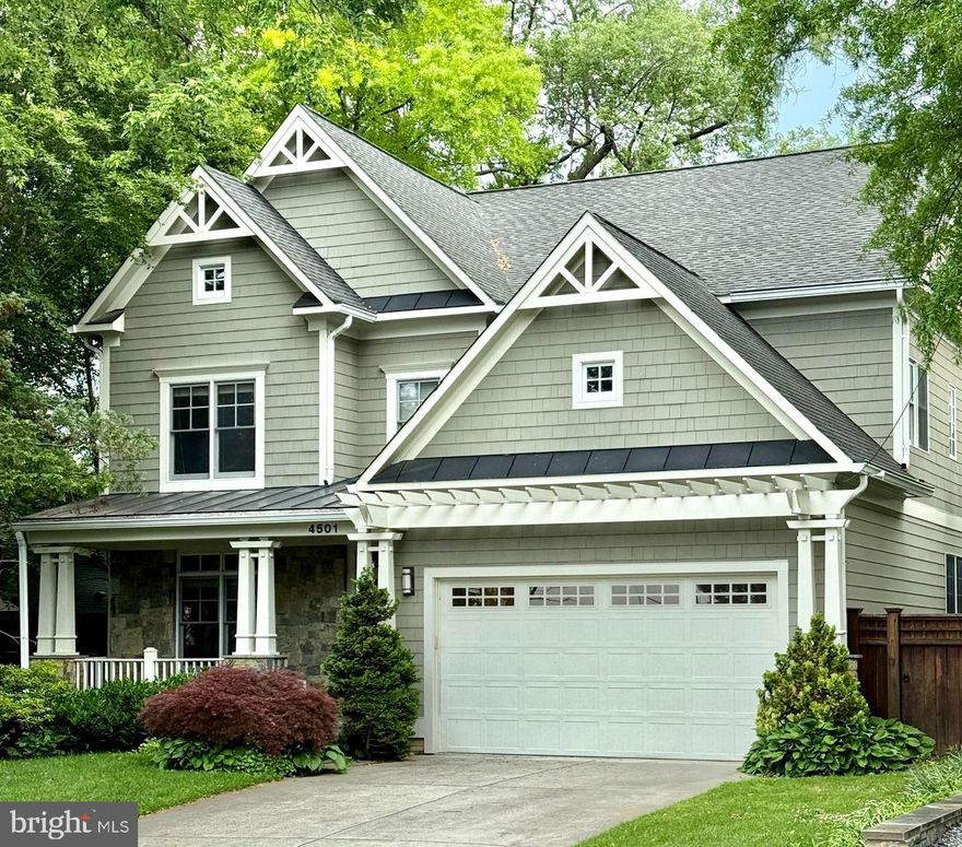 Aggressive new pricing for this impressive 4 level Craftsman-style home located in the coveted Town of Chevy Chase. This property is being sold for the first time in 20 years by the original owner, carefully maintained and in pristine condition. Just blocks from downtown Bethesda, you’ll enjoy easy acess to 200+ restaurants, shops, the Red Line Metro and a wide range of urban conveniences. Terrific open floor plan with southern exposure, gleaming hardwood floors, family room built-ins, oversized cook's kitchen with high end appliances. Recently replaced zoned HVAC systems, open kitchen/family room plan, formal dining room, private first floor office. One level up, the primary suite features two walk-in closets, a full bath with whirlpool tub, a separate shower, and double vanities. On the second floor there is another en suite bedroom plus two additional bedrooms sharing a
full bath. The upper level has a generous lounge area, two additional bedrooms and full bath. The large finished basement has an oversized recreation room,bedroom number 7 and the 5th full bath. The landscaping is amazing: fully fenced side and rear yards with  extensive hardscape, patio, dining deck, and a sprinkler system throughout the grounds. Oversized two car garage, plus driveway parking for four cars ensures convenience. The incorporated Town of Chevy Chase is known for exceptional public services and the Lawton Community Center with playground, tennis courts, and indoor and outdoor basketball courts.
A perfect blend of urban and suburban amenities, access, and lifestyle. Welcome home.