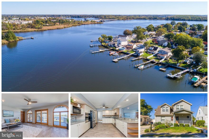 Welcome to your new breathtaking waterfront paradise at 8216 Northview Road in Baltimore at Murray Point near Peach Orchard and Waters Edge Park. A stunningly renovated 2,800 plus square foot of above ground living areas that are bathed with natural light via skylight/ custom arched windows and french doors on both floors facing the feature rich gorgeous WATERFRONT boasting an 80 ft pier with multiple boat slips, a screened-in gazebo adjoining an outdoor kitchen thats ideal for crab feasts or intimate dining, just reading a book or engaging in arts & crafts. The multiple decks and patios visually connect you to waterways of Bullneck Creek, perfect to sail, kayak or even fish for dinner which includes largemouth bass, yellow perch, catfish and our beloved Maryland Blue Crabs.    The FIRST FLOOR FEATURES -  new flooring throughout with an incredible gourmet kitchen, high end stainless appliances,  gorgeous new granite countertops and backsplashes that overlooks the waterfront living room with fireplace and wall to wall custom arched bay windows with its bi-level patios beyond. Your new waterfront has ENTERTAINMENT & MEMORY MAKING written all over it with all kinds of possibilities...  from cookouts with family & friends to simple quiet time with a well deserved glass of wine after a hard days of work.   This 1st floor also has a bedroom with full bath and laundry that can be configured optionally as a home office or guest quarters.  The SECOND FLOOR FEATURES -  2 large bedrooms and a huge waterfront Master Bedroom Suite with its own private sundeck/balcony that's great for your morning coffee at sunrise. Visit the accompanying master bath with heated floors, where you can soak in a free-standing jacuzzi tub  OR rinse in the large custom tiled glass shower. The double vanity tops it off with all features being drenched by down light from the skylight above.         IS THERE AN ARTIST or handy man in the family??  Imagine having your own art studio or wood working shop. It's already here!  The door next to the outdoor kitchen beckons your creativity or just use  it as a great storage area with plenty of shelving already in place. Do you have a motorcycle, scooter or bicycles? No longer do you have to keep them outside - A large maintenance free storage shed is already in place to protect your toys. LOCATION LOCATION LOCATION - Johns Hopkins Medical Center is just 4.9 miles away and athletic fields, tennis court ball diamonds are located down the street on your peninsula. Love golf?  No problem. There's a golf and country club nearby. Located  on a quiet street far away from urban noise that's also ideal for children.  With easy access to I-95 and 695,  you'll get around Baltimore quickly with downtown Baltimore just 12-15 minutes away.   The vibe of this home and its location  will make you feel like YOU ARE ON VACATION - every day and every night!