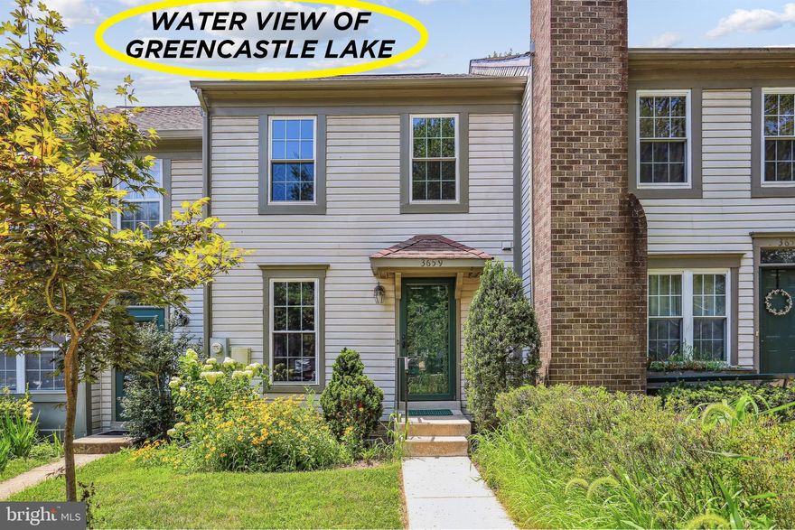 Exciting and Immaculate. It's hard to find a home with as much style and flair and a water view of Greencastle Lake as 3659 Childress Terrace with Parking Space 75 directly in front to your home. Enormous amount 
of visitor parking spaces directly across from home. This Beautiful Original Owner Home is  maintained and loved and has kept it in incredible condition. Painstaking builder quality upgrades with the Real  Oak Finish Hardwood Floors on the main living area and Hardwood floors on the stairs going upstairs. Upper level
with 2 Huge Bedrooms- Hardwood Floors with  2 adjoining Baths.  The primary features  2 Skylights-vaulted ceiling and a water view.  The Family Room features a full daylight Sliding GD walkout with New Wall to Wall 
carpeting on the stairs and in the Family room. An abundant amount of storage space as well. Walk out to a gardeners delight ..full wood fenced  backyard...for year round enjoyment. ...wide open space behind home.
Greencastle Lakes is conveniently located near Route 200 ICC- near I-95 Rt.29, Columbia,Silver Spring and downtown Washington D.C. It feels like a home  worth owning and living here. 1 Year Warranty Included.