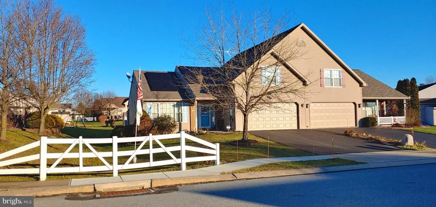 Located in Manheim Central School district, the  main floor of this nearly 1600 square foot semi detached house features a living room with   cathedral ceilings, lots of  large windows and dim-able pot lights.  The eat- in- kitchen has a spacious solid surface breakfast bar and  a dining area.  Off the kitchen, is a deck which overlooks  the backyard where there is a utility shed for you gardening toys.   Full and 1/2 bathrooms, a laundry room and a primary bedroom round out the first floor.  The upstairs feels like a whole separate apartment with 2 spacious bedrooms and a full bathroom.  Lots of extras in this home to delight you like... all bedrooms have ceiling fans, also a whole house reverse osmosis system and water softener for fresh clean water, Central Vacuum, 2 zoned heating with a  Newer 97% efficient Gas forced air heating system with a humidifier and a tank-less gas  water heater.  Also there is a  2 car garage and full unfinished  superior  walls basement.  Recently installed solar panels can help with electric bills going forward.   Enjoy the convenient location with easy access to Route 283 making commuting to Lancaster, Hershey, Harrisburg and other areas quick and easy.   Light and bright - this place has great bones and a spacious open feel to it.