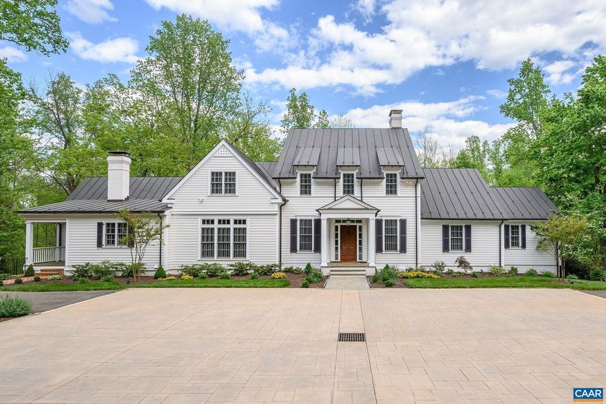 Timeless elegance and modern luxury set apart this one-of-a-kind estate in historic Farmington Country Club. The turnkey home is generous in scale and sophistication. Its meticulous renovation and expansion provide every comfort suitable to contemporary living. The primary suite is located on the first floor. The kitchen, with high-end appliances, custom cabinetry, and walk-in pantry, opens into the family and formal dining rooms, both of which access a stunning screened porch and allow for effortless entertaining, inside and out. There are six bedrooms in total, including three on the second floor. The terrace level, complete with two more bedrooms and a kitchenette, includes multiple versatile rooms, perfect for a theater, office, or home gym. The property maintains its privacy thanks to thoughtful siting, grading, and landscaping. The grounds include gardens, boxwoods, and centuries-old trees. Highlights include an elevator, three fireplaces, two laundry rooms, an oversized garage, copper roof and gutters, and a whole-house generator.,Soapstone Counter,White Cabinets,Fireplace in Basement,Fireplace in Family Room,Fireplace in Living Room