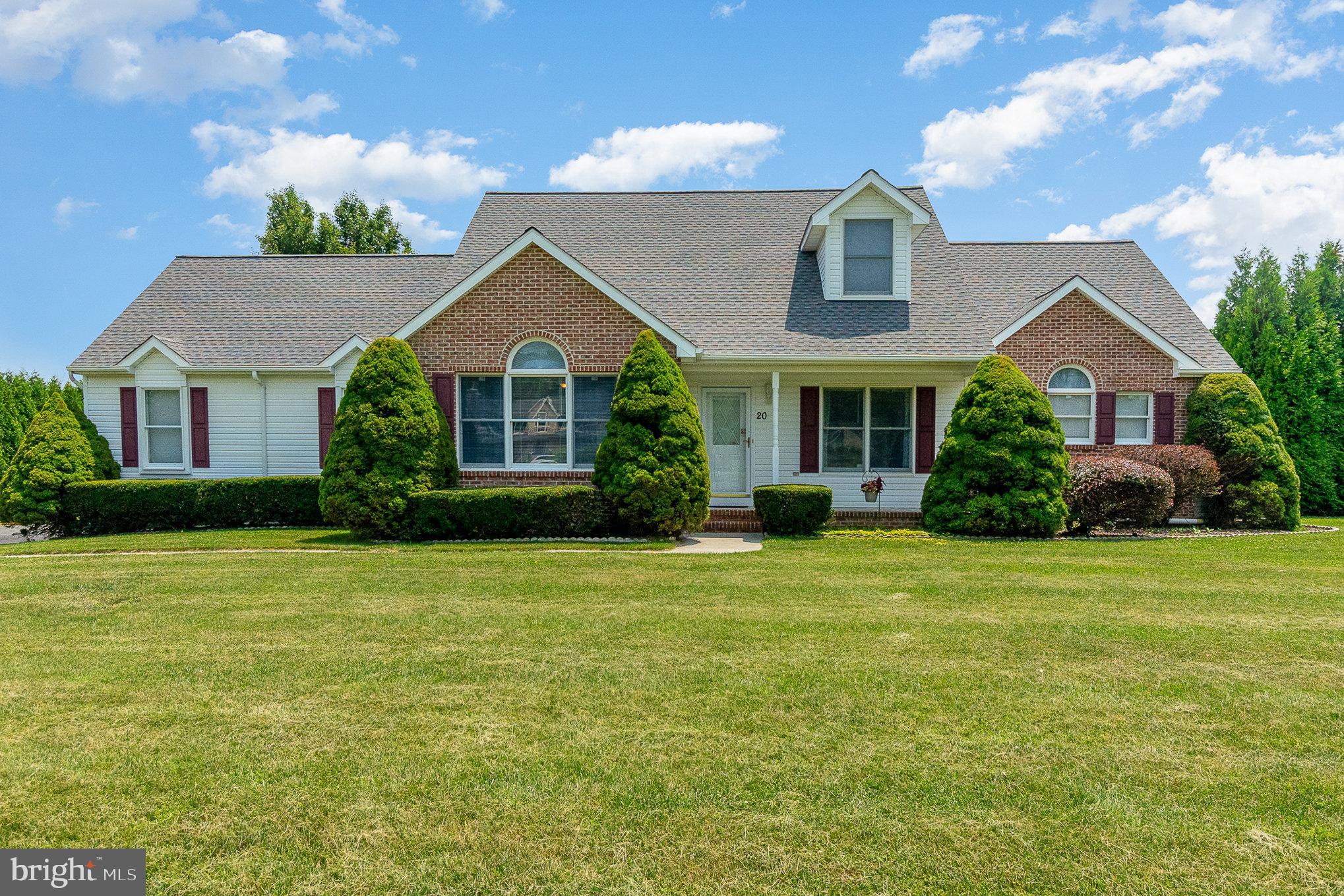 Welcome home to your very own slice of heaven. 20 Dressage Court is an Inviting and Spacious Cape Cod style home on a beautifully landscaped 2.03 Acre cul-de-sac lot in West Winds, just minutes from I-95. This home has a flowing open concept with a large kitchen with breakfast bar, brand new floor and all new stainless steel appliances that adjoins to the family room with cathedral ceilings and gas fireplace. Off the family room is an oversized deck that overlooks an amazing flat back yard and above ground pool. Lots of privacy and perfect for all the outdoor fun and games you can imagine with your family. The first level also has a sizable living room with lots of natural lighting and a dining room that gives you ample space for entertaining your family and friends. The spacious master bedroom has an oversized closet its own full bathroom with soaking tub. Also on the first level there’s an additional second bedroom and full bathroom. The second level has two more bedrooms a full bath plus a loft that overlooks the kitchen for additional living space. The beautifully designed finished lower level of over 1200 sq. ft. has a family room, separate entertainment area and additional powder room, with plenty of storage and a full gym/exercise space. Also the basement utilities room includes emergency generator panel .This home has a large two car garage. New Roof, New HVAC and New Carpet throughout. You will not want to miss this one!!