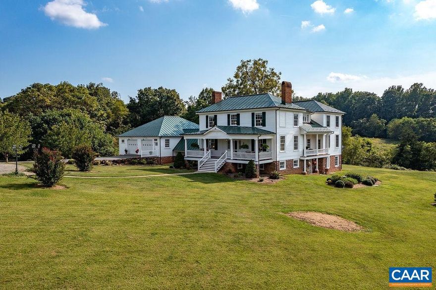 Nestled among 25 beautiful acres with Blue Ridge views, this meticulously maintained, early 19th century farm house is a perfect melding of historic charm and modern convenience. Work of master craftsmen is evidenced throughout by beautiful heart pine floors, wainscoting, crown molding, and custom cabinetry. The modern kitchen includes a wall oven, commercial range, farmhouse sink, large island and breakfast nook. Living, family, and dining rooms feature fireplaces converted to gas. Main level primary suite includes oversized walk-in closet, spacious bathroom featuring slipper tub, and sleeper porch. Upstairs are two bedrooms, study, and two unfinished bedrooms ready for the next owner?s vision (one with bathroom rough-in). Basement level includes stunning rec room, kitchen, bathroom, extra laundry, living room and two more bedrooms. Garage can accommodate multiple vehicles and has loft above for additional storage. Lower level of garage has 12? ceiling with girders to allow for car lift and oversized garage door. Great proximity to wineries, Blue Ridge and Shenandoah Valley. 20 minutes from Charlottesville airport, 30 minutes from Downtown Mall, 1.5 hours from Richmond and less than 2 hours from Washington DC.,Granite Counter,Fireplace in Basement,Fireplace in Bedroom,Fireplace in Den,Fireplace in Dining Room,Fireplace in Living Room