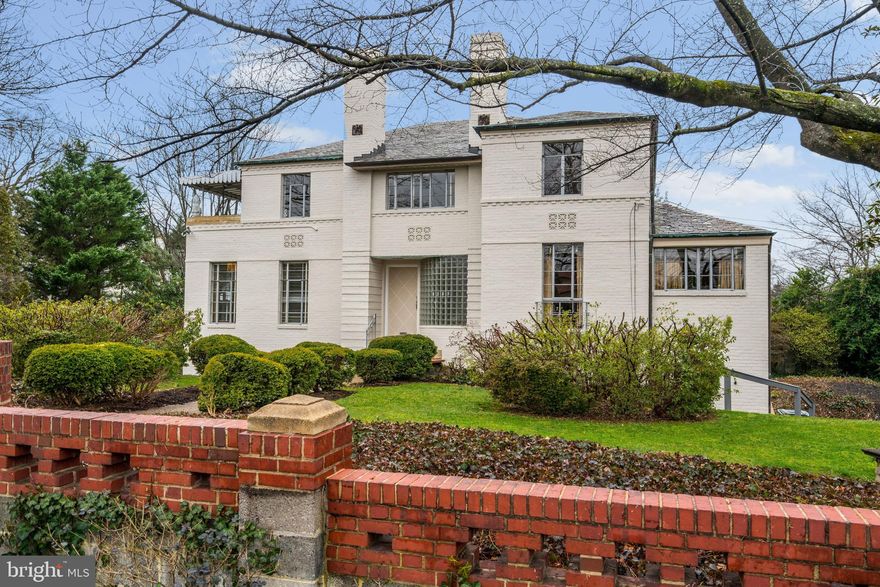 This untouched Art Moderne/Art Deco home is filled with original detail and  is a once in a lifetime opportunity for  period purists. It is truly as if you are stepping into a 1941 time capsule or onto a movie set depicting the era. Listed on the National Register of Historic Places, this residence was built by Harry Wardman's chief architect, Mihran Mesrobian, for his own family.  Among Mesrobian's other notable designs are the Hay-Adams Hotel and Sedgwick Gardens. Never before offered for sale, and still held by the family, this residence sits on a 10,800 square foot lot that is enclosed by a detailed brick and block wall and a gated drive. If you are an Art Moderne/Art Deco afficianado, you absolutely must not miss this house.