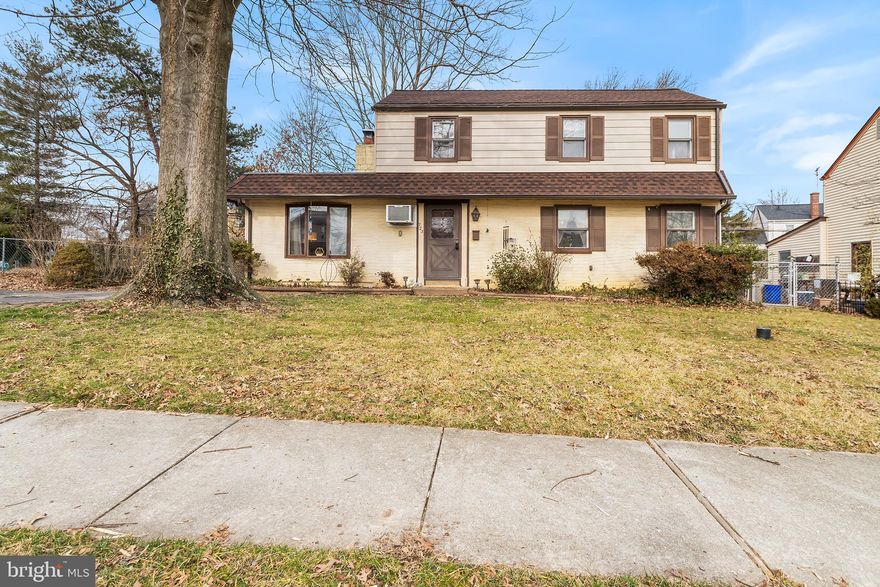 Lovely 3 BD, 1.5 BA colonial in the well-established Penn Pines neighborhood of Upper Darby Township.  Off street parking and paved walkway invites you in through the front door where you are greeted by a large open concept living and dining room with wood beam ceilings, freshly painted gray walls, gas fireplace and floral accent nook.  Kitchen features stainless steel gas range, real wood cabinetry and access to an outdoor patio for easy entertaining. Off the kitchen is a sunny breakfast room with a wall of windows and newly painted chair rail.  Additional main floor bonus room, perfect for an office or play space, features another gas fireplace, views of the fully fenced  flat backyard, a powder room and entry to the laundry room.   Floral accent wall continues upstairs to two generously sized bedrooms, a smaller third bedroom off the main bedroom and the hall bathroom with tiled tub shower combination.  Recent updates include new roof (2022), Carrier furnace (2022) and 200 amp electrical panel.  Conveniently located close to schools, shopping, public transportation and all major roadways for easy commute to Philadelphia, Delaware and New Jersey.