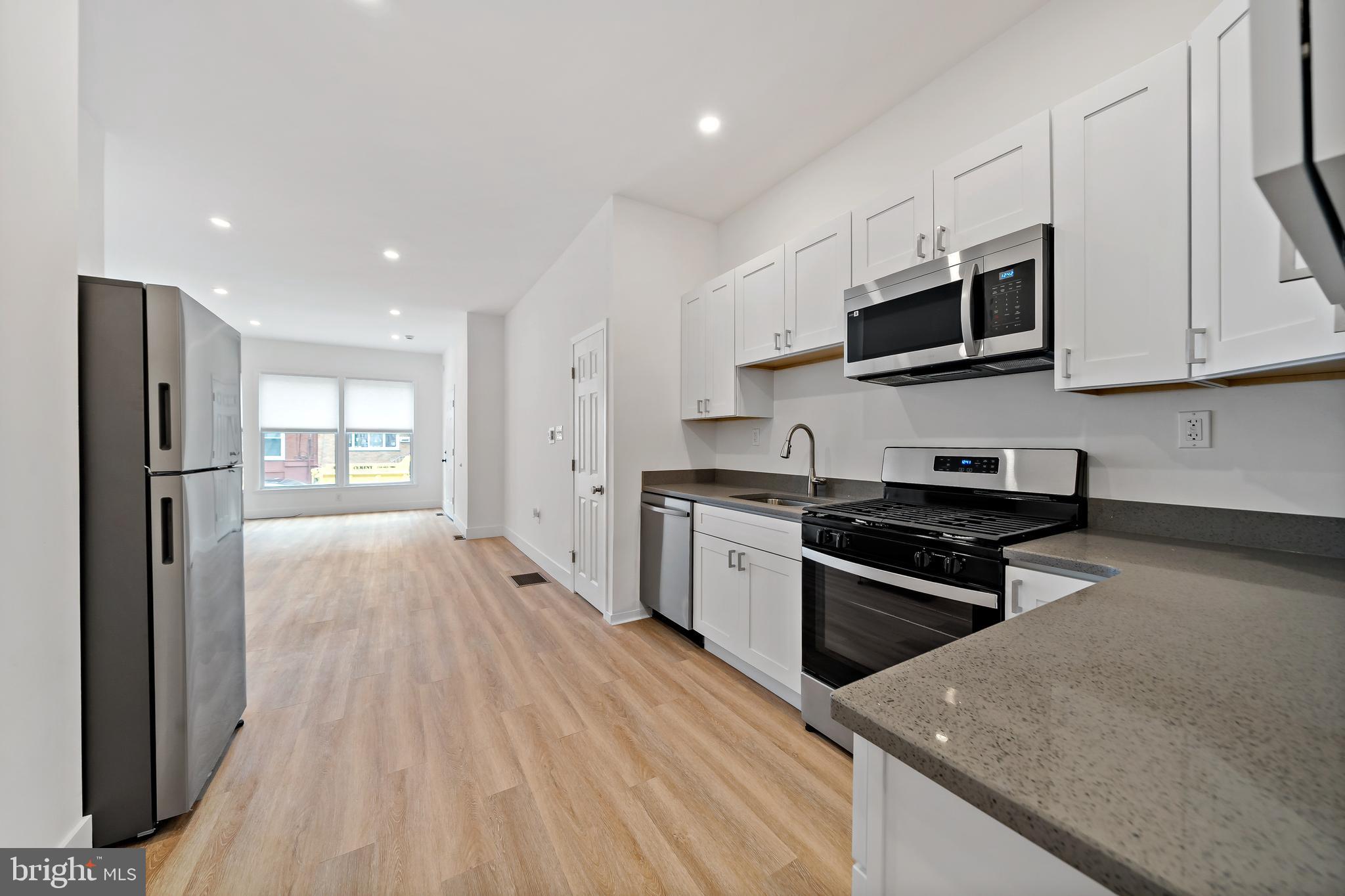 This newly renovated 1st-floor apartment offers modern amenities and a prime location in South Philadelphia, in the West Passyunk/ Newbold section. It offers 1 large bedroom and tile bathroom with a tub. There is a huge private yard which is only accessed by the first-floor tenant. The kitchen is spacious with stainless steel appliances. Throughout, central air conditioning, and recessed lighting. The bonus is a full basement- it also has a half bathroom. It is perfect for a home office or guest space. The apartment is situated near a vibrant culinary scene, with numerous dining options just a short walk away. Stina, Second District Brewing, Okie Dokie Donuts, & San Lucas Pizziera, just to name a few. You are close to Sprouts, ACME, Shop Rite, & Aldi shopping. Just 2 blocks to the Broad St Subway. Sorry no pets.