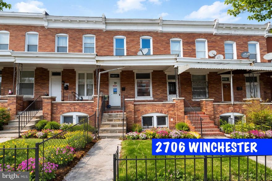 𝐖𝐞𝐥𝐜𝐨𝐦𝐞 𝐭𝐨 𝟐𝟕𝟎𝟔 𝐖𝐢𝐧𝐜𝐡𝐞𝐬𝐭𝐞𝐫 𝐒𝐭𝐫𝐞𝐞𝐭, a well-kept three-bedroom, one-bath brick townhome offering classic Baltimore style and functional living space. The main level features a bright living room, a separate dining area, and a spacious kitchen with plenty of cabinet storage.

Upstairs, you’ll find three comfortable bedrooms and a full bath with updated fixtures. The lower level provides clean, open utility space, ideal for laundry, storage, or future finishing. Outside, enjoy a fenced rear yard suitable for outdoor seating or gardening.

Conveniently located near local schools, shopping, and public transportation, this property offers practical value for both homeowners and investors looking for a solid, move-in ready home in a central Baltimore location.