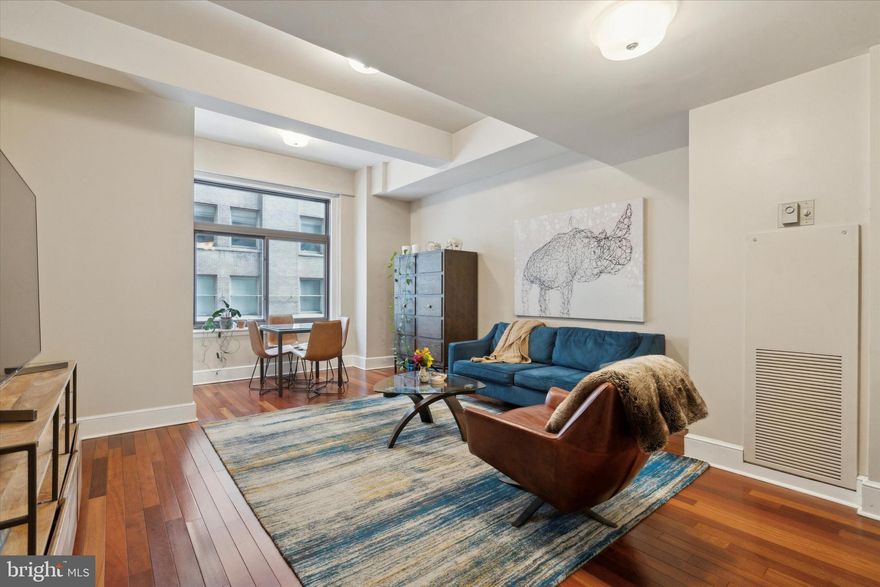 Welcome to 6E at The Ellington—a perfect condo for an owner-occupant, investor, or for someone looking for a downtown Pied-à-Terre! This spacious one-bedroom, one-bathroom home features a large kitchen with sleek new appliances, ideal for cooking and entertaining. This unit features hardwood flooring throughout, a washer+dryer in unit, central air, and lots of closet space! The elevator building offers excellent amenities, including a fitness center, club room, bicycle storage  and the option to rent a storage unit for additional space. Enjoy the convenience of 24/7 concierge service from a dedicated, long-standing staff. Plus, with all utilities covered by the HOA, you can enjoy a low-maintenance lifestyle in the heart of the city. Travel is a breeze with 30th Street Station just a short walk away and a quick drive to Philadelphia International Airport. Step outside and you’re just moments from Rittenhouse Square, incredible restaurants, shops, and theaters. A true gem in the heart of Center City! Furniture can be negotiable for an additional fee.