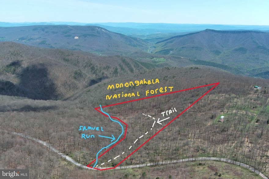 OFF GRID OASIS.....18 WOODED ACRES ELEVATED AT 2800 FT ON THE FACE OF ALLEGHENY MOUNTAIN......ADJACENT TO THE MONONGAHELA NATIONAL FOREST.......921,000 ACRES AT YOUR DISPOSAL! ONLY 3 MILES FROM THE DOLLY SODS WILDERNESS AREA, 5 MILES FROM WORLD CLASS TROUT FISHING ON THE NORTH FORK OF THE SOUTH BRANCH AND 30 MINUTES FROM SKIING AT CANAAN VALLEY. THE LAND DOESN'T LAY BAD AND HAS AN OLD ROAD BED THAT GOES DEEP INTO THE PROPERTY, JUST OPEN THE ROADBED BACK UP AND CREATE THE PERFECT BUILD SITE FOR YOUR OFF GRID RETREAT......GOOD CELL SERVICE BUT NO ELECTRIC FOR MILES. SAMUEL RUN CROSSES THE PROPERTY IN 2 PLACES AND WOULD PROVIDE AN EXCELLENT WATER SOURCE. GAME TRAILS GALORE......ABSOLUTELY LOADED WITH DEER, BEAR & TURKEY! HUNT, CAMP, SHOOT, ATV'S OR BUILD.....NO HOA AND VERY MINIMAL RESTRICTIONS. LITERALLY PARADISE FOR THE OUTDOOR ENTHUSIAST.....SURROUNDED BY WV LANDMARKS......SENECA ROCKS, SMOKEHOLE CAVERNS, DOLLY SODS, BLACKWATER FALLS......TROUT STREAMS IN EVERY DIRECTION.......921,000 ACRES TO HUNT, HIKE & EXPLORE......IT'S TIME TO GET IN TOUCH WITH YOUR WILD SIDE!
