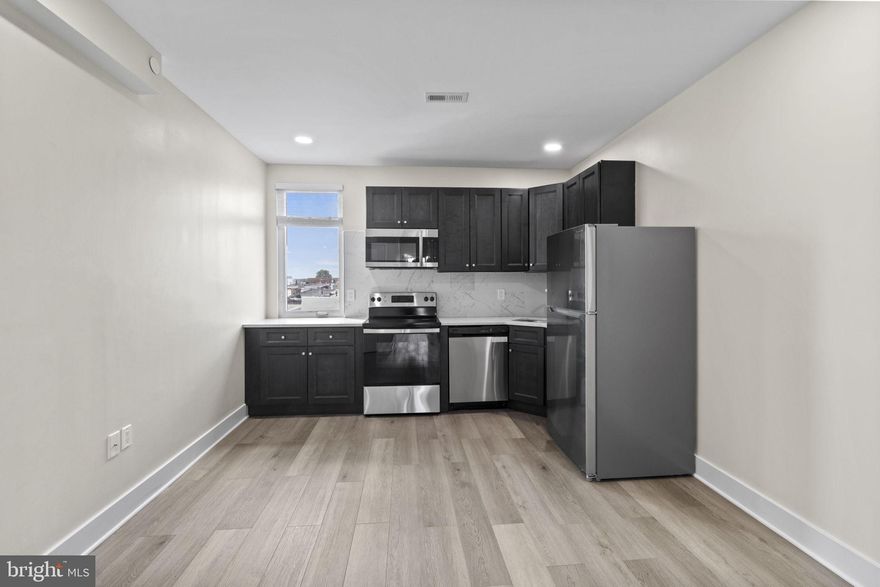 Brand new construction! Spacious one bedroom, one bathroom apartment located right on Broad St. Units feature a gorgeous kitchen with stainless steel appliances (dishwasher too!), in unit washer and dryer, and central air. First, last and one month security due at lease signing. This area has a walk score of 94 and has easy access to the Broad St Line, shops and restaurants!