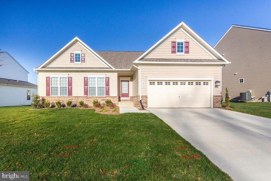 *$20,000 closing help available when using Seller's preferred lender*
Immediate delivery!  Why wait for new construction?  Enjoy convenient two-story living in this exceptional Mid-Atlantic Builders Rancher nestled within the vibrant Villages of Savannah community.  This stunning home, built in 2022, offers a harmonious blend of modern elegance and timeless comfort, making it the perfect haven for those seeking a tranquil lifestyle.  The open-concept design seamlessly integrates the living room, dining area, and kitchen, creating an ideal space for entertaining guests or enjoying cozy family gatherings. The living room features a gas fireplace.  The kitchen boasts stainless steel appliances, granite countertops, a pantry, and a generous island with a built in sink.   The spacious deck is an outdoor oasis and is the perfect place to enjoy a morning cup of coffee, relax in the sunshine, or host a summer barbecue with friends and family. The deck overlooks a private yard, perfect for children and pets to play. The home's three main level bedrooms offer a tranquil retreat, each designed with comfort and relaxation in mind. The primary suite, a true oasis of serenity, features two walk in closets and a luxurious en suite bathroom with dual vanities and a shower with a built in bench.  Laundry area with a full size washer and dryer.  The finished basement offers a rec room, a full bathroom with a tub, a fourth bedroom, storage and a private walk-up exit.  There is plenty of room for parking with the two car garage and concrete driveway.  The Villages of Savannah, developed and built exclusively by Mid-Atlantic Builders, is the upscale crown jewel of Brandywine.  The community features flowing fountains, tree-lined cul-de-sacs, two parks, sports courts, a tot lot and walking trails.  Convenient to major commuter routes and just ten minutes from Brandywine Crossing, a shopping center anchored by Safeway, Target, Costco and so much more.