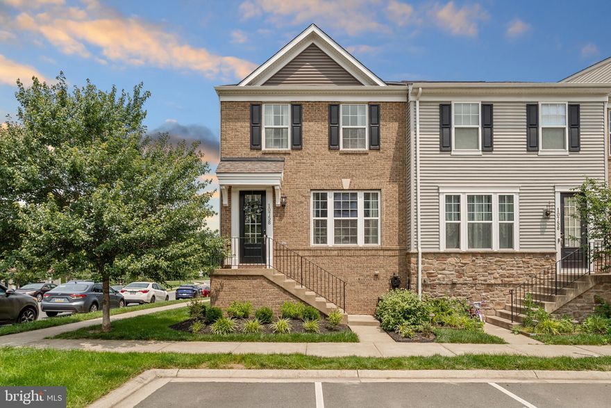 Welcome to 10758 Hinton Way, a four bedroom and four bathroom townhouse located in the sought-after Bradley Square Community. As a true end unit, this home offers plenty of natural light, an unobstructed view from the back deck overlooking trees and the community pond, as well as ample parking for your family and guests. Enter this home directly into an open concept living room, kitchen, and dining area. The wide, wood staircase leads upstairs to the large primary bedroom with a recently updated primary bathroom. There are two additional bedrooms outfitted with closet systems and a second full bathroom. The laundry is also conveniently located on the upper level. In the basement find a large rec room and two spacious storage closets. The basement also offers a fourth bedroom and another full bathroom. Walk out the back door, and you’re just steps away from a neighborhood walking trail, playground, and splash park.  The main living spaces of the home, including the basement, were freshly painted in May 2025. All carpet was replaced in May 2025, as well. This home boasts 2400 sq ft of living space, a convenient location, and has been beautifully maintained and designed. You don’t want to miss this one! Assumable FHA Loan with a 2.375% rate is possible.