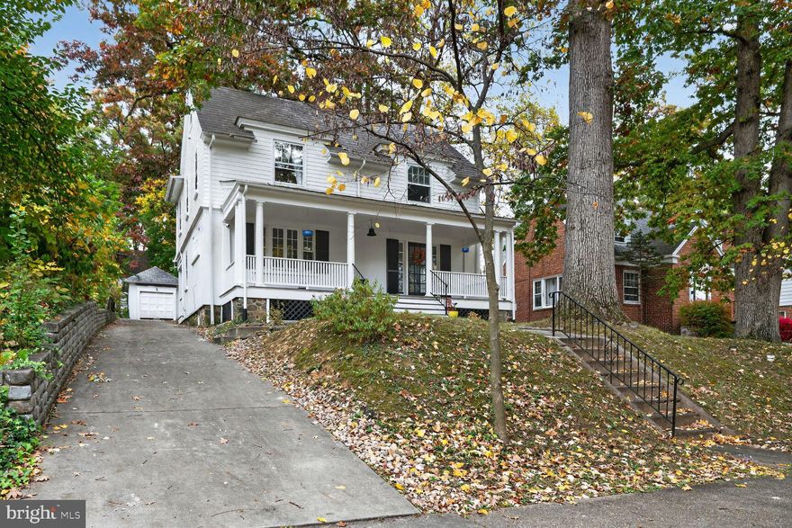 A nature lover’s delight! Located near Gwynns Falls Leakin Park, this home offers access to miles of trails, playgrounds, and green space, while remaining close to commuter routes and neighborhood conveniences. This charming Colonial is in the desirable Historic Hunting Ridge Community and features 4 bedrooms, 2 full baths and 1 half bath(rough-in only). Thoughtfully cared for and tastefully updated with refinished original hardwood floors, Quartz countertops in remodeled kitchen, and DUAL HVAC system with two thermostats. Additional features include an antique clawfoot tub, statement tile flooring in both full bathrooms, timeless soft-lined curved ceilings leading to the upper level, partially finished basement and a wood-burning fireplace for cozy MD winters. The house has an expansive front porch, freshly stained wood deck/patio, oversized lot, 4+ car drive way, and a detached garage/shed. All Electrical, HVAC, and Plumbing was brought up to code at the time of seller's purchase. ***CHAP 10-year tax credit granted for reduced Baltimore City taxes through 2031! See tax record. *** Waterproofing system installed in basement, sump pump replaced, and new carpet installed on stairs to lower level in Dec 2025.