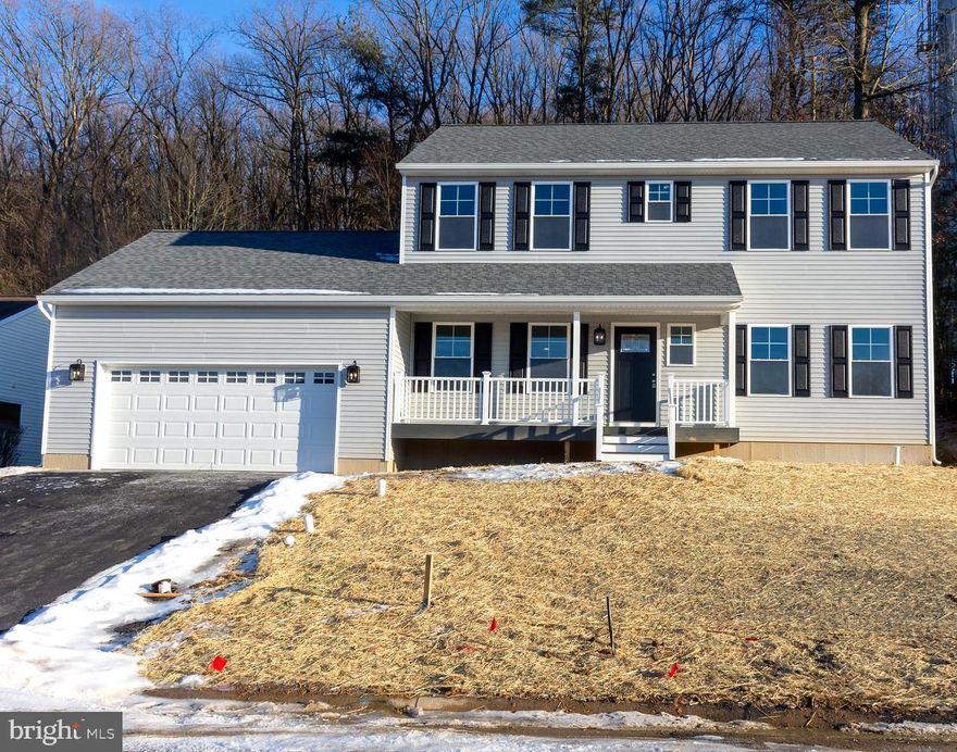 Welcome home to this beautiful newest home located in The Pines on Fern Rd ! Located on a cul-de-sac rd, you will appreciate the picturesque views from nearly every window of this home! Sit on the large front porch after a long day at work to watch the lovely sunset. Enter through the front door to the open, 9 foot ceilings and welcoming foyer with wide hallway and large coat closet. To the right is the formal LR or office. To the left is the DR which is great for family dining. The kitchen is ideally located in the rear of the home with family room and views of the peaceful wooded lot. All white kitchen and granite countertops look pristine with stainless steel microwave(to be installed) dishwasher and range! You'll love the custom stainless steel deep sink with accessories. The center island is the perfect gathering place as meals are prepared for family and guests. The second floor has 3 nicely sized bedrooms with generous  closet space. The full hall bathroom is centrally located with tub and shower. The lovely primary suite has 2 full closets and a view of the valley! This large BR has the primary bathroom, finished in white cabinetry , double sink vanity and a stand-up tiled shower. This is only the end of the FINISHED space!. Go to the full basement with Superior walls and daylight egress window, all waiting to be finished to add another 1000 sq ft living space to the home!  The oversized 2 car garage is located off the kitchen for easy transfer of kids and groceries! This builder has always paid attention to the details and you will love what you see! Schedule your showing today! *Neighboring property with similar sq footage is less than $5500 yearly tax. MOTIVATED SELLER!