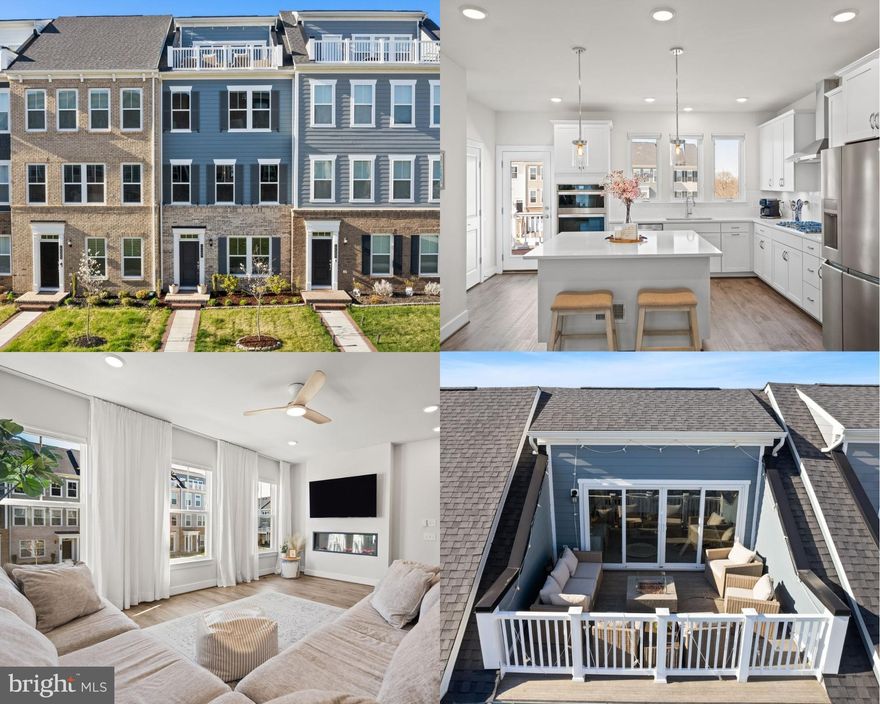 This is the one you’ve been waiting for—an exceptional four-story home offering stunning water views from your private rooftop terrace, all nestled in the highly sought-after Potomac Shores community. This beautifully designed Pulte Frankton Loft model is thoughtfully upgraded throughout, blending style, comfort, and functionality in every detail.

Built in 2022 with charming brick façade and blue-grey HardiePlank siding, this home boasts wonderful curb appeal and an unbeatable location just a short stroll to the Tidewater Grill, Golf Center, and Shores Club—featuring pools, a fitness center, clubhouse, playground, and sports courts.  Outdoor enthusiasts will love the community’s 9+ miles of scenic trails for walking and biking.

Inside, this spacious and meticulously maintained home offers 4 bedrooms, 3 full bathrooms, and 2 half baths—conveniently providing a bathroom on every level.  From the moment you step inside, you’ll notice the attention to detail, including luxury vinyl plank flooring and hardwood staircases with elegant iron balusters.

The entry level features a welcoming foyer, coat closet, a private bedroom with full bath—perfect for guests or a home office—and a well-equipped, finished garage with epoxy floor, built-in ceiling shelving, and a cable TV mount.  The home also includes gas heat and an HVAC system enhanced with a whole-house humidifier for year-round comfort.

The main living level showcases a stunning rear gourmet kitchen designed for both everyday living and entertaining.  Highlights include a large center island, quartz countertops, upgraded stainless steel appliances, a wall oven and microwave, and a five-burner gas cooktop with a sleek range hood.  A spacious pantry with custom quartz counter space and power outlets offers the perfect solution for organized food and appliance storage.  Stylish pendant lighting completes the space, which flows seamlessly into the dining and living areas.  Cozy up to the electric fireplace during the winter months.  Step outside to the Trex deck, complete with a hardwired gas line—ideal for efficient grilling.  Enjoy views of the golf course or listen to Tidewater Grill's live music from the convenience of your own deck.  

Upstairs, the third level hosts three bedrooms, including a serene primary suite featuring two walk-in closets and a beautifully appointed en-suite bath with upgraded tile, glass-enclosed shower, and dual quartz topped vanities bathed in natural light from a transom window.  The hall bath is tastefully finished, and the convenient laundry area includes front-loading washer and dryer with added cabinetry and a custom quartz countertop workspace.  

The fourth floor is an entertainer’s dream, featuring a powder room, a stylish beverage bar with quartz countertop and mini fridge, and an upgraded wall of sliding glass doors that open and create a seamless indoor-outdoor experience.  Step onto the rooftop terrace and take in breathtaking views of the Potomac River—with views stretching all the way to Maryland.  Both the terrace and the kitchen deck include natural gas connections for a grill or outdoor fireplace.

Loaded with upgrades on every level and lovingly cared for by its original owners, this nearly new home is truly move-in ready.  Ample parking is available with street spaces and a nearby parking lot, making hosting guests easy and convenient.  The HOA includes 1GB high speed internet and access to an extensive list of neighborhood amenities; fitness center, community gardens, miles of trails for biking & walking, swimming pools, basketball, tennis, golf, canoeing, boating, or relaxing by the firepit at the Tidewater Grill, which is open to all residents.  Walk over to the Jack Nicklaus  Signature golf course!  Just steps from the future VRE Station & Town Center.  This is truly a rare opportunity to enjoy luxury living, thoughtful design, and a fantastic location—this home is ready to welcome its new owner!