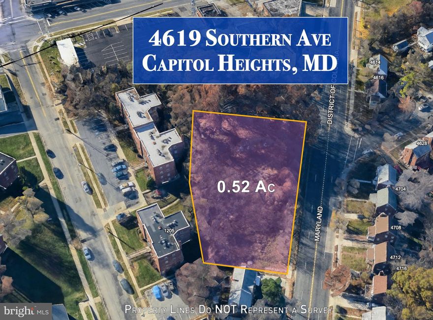 PRICE REDUCED Introducing a rare development opportunity with an ideally situated vacant lot at 4619 Southern Ave, Capitol Heights, MD 20743. This prime property offers tremendous potential for residential or commercial development.
Key highlights include:
Vacant, lightly wooded lot: This lot is ready for immediate development, with no existing structures to remove or relocate, offering a natural ambiance in a convenient location.
Flexible zoning: Zoned for both commercial and residential use, this property is perfect for apartments, mixed-use buildings, or other versatile projects to suit your needs.
High-visibility location: Situated at the thriving intersection of Southern Ave, Marlboro Pike and Alabama Ave this lot benefits from excellent visibility and easy access to urban amenities.
Access to major cities: Steps away from Washington D.C. and Maryland, ensuring convenient commuting and proximity to city conveniences.
Motivated seller: This property boasts a smooth transaction process, thanks to a motivated seller ready to make a deal.
Easy identification: With a clear sign on the property, you can locate and visit the site with ease.
Don't let this unique development opportunity pass you by. Visit 4619 Southern Ave, Capitol Heights, MD 20743 today, and unlock the potential of this ideally located vacant lot.
*PRICE REDUCTION *