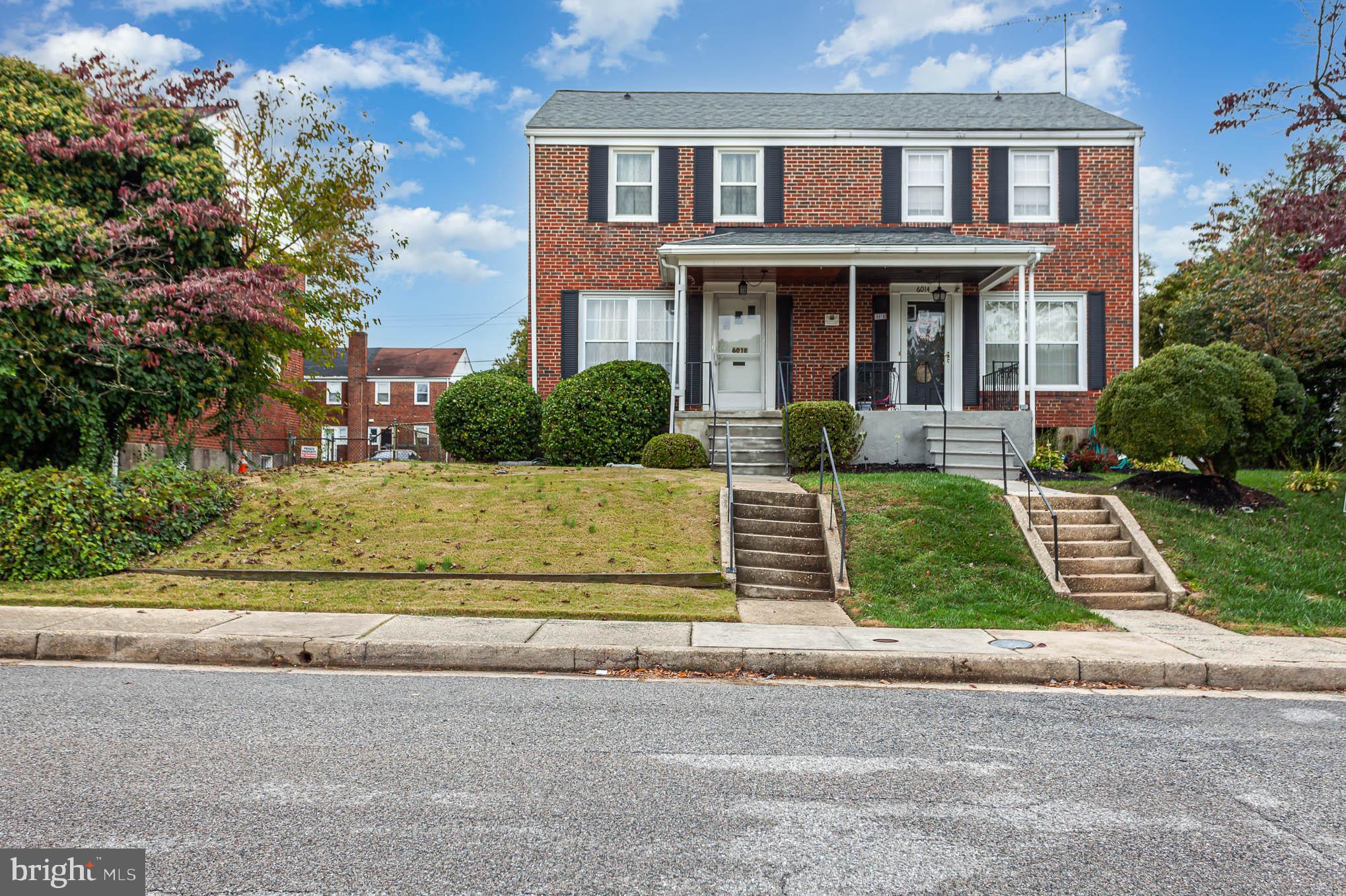 Welcome Home to 6012 Carter Avenue. This spacious semi- attached home has been lovingly cared for by its long time owner. Recent updates includes new sewer line installed 2022, chimney cap 2022, brick mortar point up 2nd floor 2022, electric supply line 2018, 2nd floor windows except bath 2018 & Roof 2016 (has 4 years warranty remaining)The moment you pull up to this home you are welcomed by a covered front porch. Enter the front door to a spacious living room with hardwood under carpet. The living room is open to a dining area which is seperated from the kitchen with a breakfast bar. The kitchen offers plenty of cabinet and countertop space. Located off the kitchen is a sunroom addition which can serve many purposes from office space to family room. Walk upstairs and find 3 spacious bedrooms with hardwood floors. A full bath completed the upper level. The lower level is partially finished and offers an additional half bath. The rear yard is spacious fenced and has a large concrete patio. You could easily add a driveway for additional parking though street parking is plentiful. Hurry schedule your showing today.