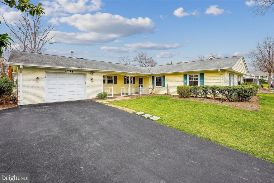 RARELY AVAILABLE JEFFERSON MODEL - One Level Living!  Come see this 4 bedroom/2 full bath rambler which features a one car garage and 1,950 square feet on a large (.34 acre) flat lot.  The owner has updated both full bathrooms and recently replaced the carpet (2023) and painted the entire interior (2024).  The home features a large family room/dining room with built-in storage. The kitchen has updated cabinetry and corian counters and is so bright and sunny, with a sliding glass door to the large backyard and deck. The den has a lovely wood burning brick fireplace.  The laundry room is spacious and there is another door to access the large, fully fenced backyard.   Per the Owner: Windows (2019) Roof (unknown but newer) and HVAC (2014.).  NO HOA!  Chantilly HS pyramid.  POOL MEMBERSHIP AVAILABLE!