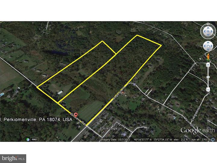 A majority of two land parcels, 38-00-02332-006 & 38-00-02332-005 (Lots 24 & 25 on the Tax Map), are being offered for sale. In 2007, Lower Frederick Township had granted preliminary approval for a 41 lot subdivision on 48 acres. The owner intends to retain a section of each parcel along Schwenk Rd. that would include the existing homes at 5 & 13 Schwenk Rd. Based on the plan that was preliminarily approved by the township in 2007, the owner would retain approximately 9.5 of the 48 acres. Public utilities exist in the area, sewer lines are in Zieglersville Rd. Water and electric are nearby. The property(s) are mostly rectangular in shape with a moderate slope from side to side and toward the rear.