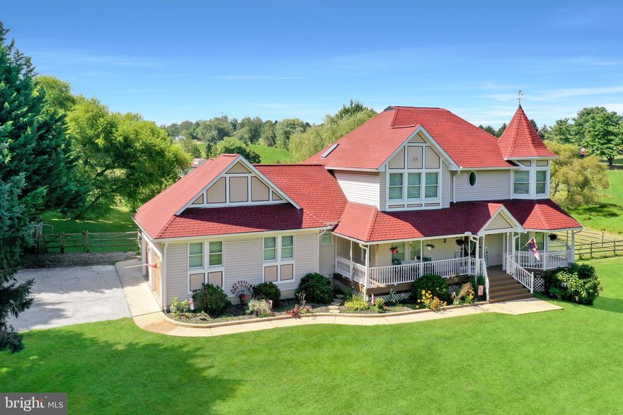 Victorian Home on 14+ acres with in-ground swimming pool, pond, 36' x 36' horse barn, approximately 12 acres fenced pasture, storage shed, and walk-in shed.  Brazilian cherry hardwood floors in herringbone pattern * wood stove with decorative tile backsplash in living room * primary bedroom suite with bow window, walk-in closet, private bath with soaking, jetted tub and separate corner enclosed shower * lower level family room/recreation room with LVP wood tone flooring and pellet stove.  Covered front and side wrap-around porch with access to breakfast nook and living room.  Rear wooden deck and patio with built-in benches. Updates include roof (2019), gutters (2020), HVAC (2018), pool liner (2019), and pool filter (2019). Within minutes to APG, I-95, Rte. #22, retail shops and restaurants.  See MLS documents for detailed brochure and Seller disclosures.