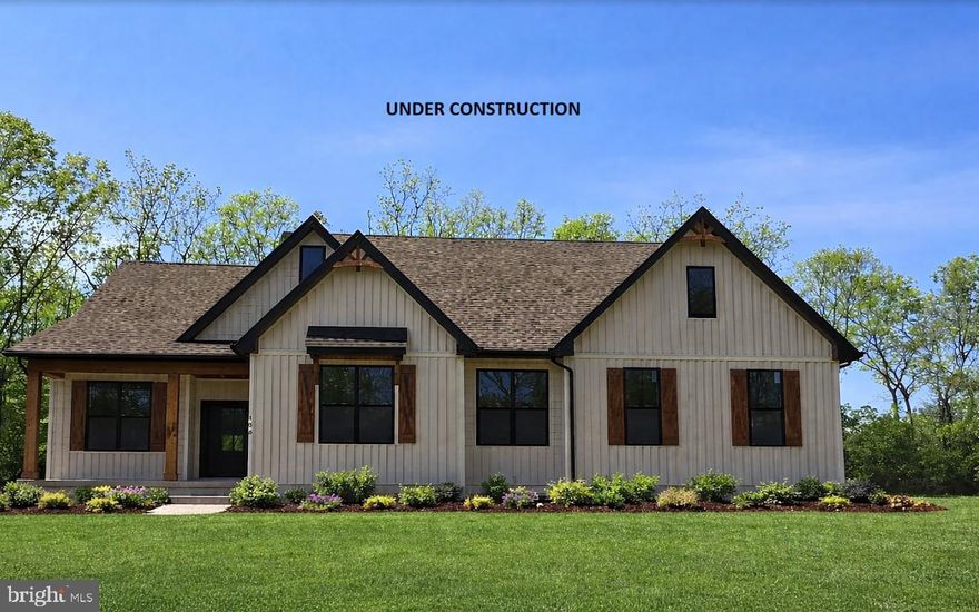 August 2026 delivery!! Home with 2 + / - acres situated in the new community of Hallmark Glen!!! Impressive homes in this community offers privacy and convenience for commuters and access to amenities. This home fits perfectly and will include the following: 4 bedrooms with 3.5 baths and an office or flex room. Ranch craftsman style home with Hardie board siding and includes a 2 car garage. Quality construction nicely upgraded with full kitchen appliance package, quartz, luxury vinyl plank flooring, soft close cabinets, vaulted ceilings & more. Priced to include 1223  square feet of basement with full bath. "Please note: The photos shown are of a similar completed home. The specific home may vary in floor plan, finishes, or upgrades. The builder reserves the right to substitute materials that may not be available to avoid delays."