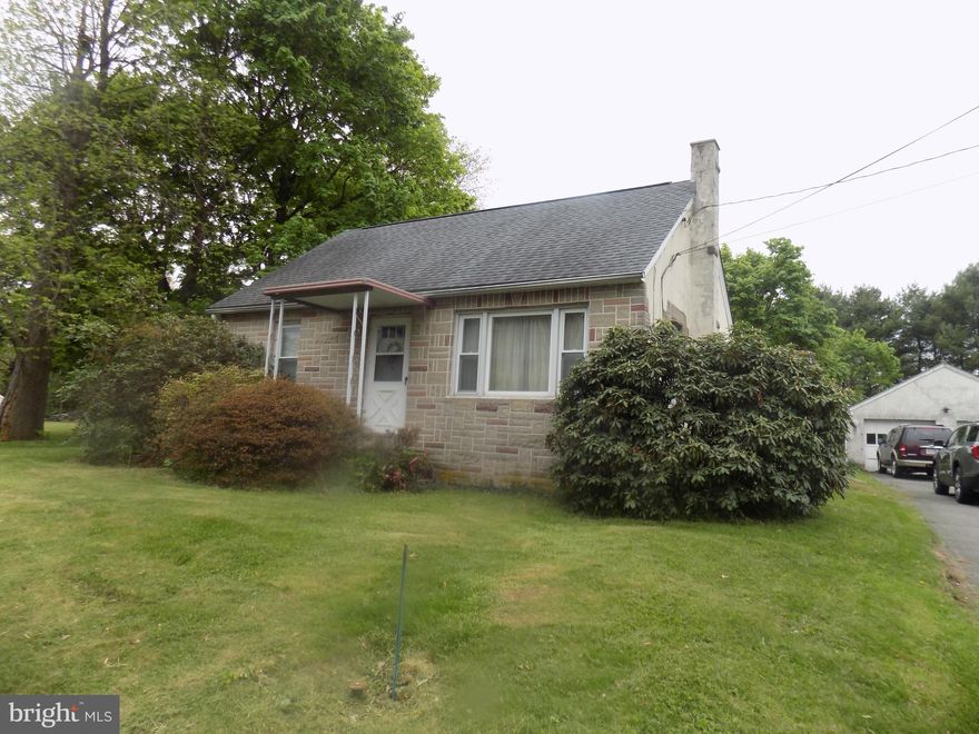 Cape Cod home situated on an open lot just over a half an acre of land with two car detached garage! Home offers eat in kitchen, four bedrooms, one full bathroom and basement. Home offers very good location close to the PA Turnpike entrance and Route 663. It awaits your updating! Estate sale sold as is.