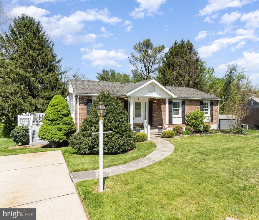 Thoughtfully Designed Rancher on a serene Cul-de-Sac in sought after Nottingham. Get ready to fall in love with this charming 3-bedroom, 2.5-bath lovely that blends comfort, convenience, and outdoor beauty. Nestled on a peaceful lot that backs up to a tranquil stream, this home offers both indoor and outdoor spaces perfect for relaxing or entertaining. Guests are welcomed by a winding flagstone walkway and covered front porch setting a warm tone from the moment you arrive! Enter into your foyer, proceed to a a light-filled living room with gleaming hardwood floors featuring a bay window overlooking your very own oasis, adjacent is a formal dining room a fresh updated eat in kitchen with slider leading to a sweet side deck with remote retractable awning perfect to enjoy alfresco dining or relaxing after a long day! Three spacious bedrooms one with en suite and a full guest bath complete the main level. A spacious finished sun drenched walk out lower level inclusive of a second full kitchen, a fabulous family room, a three season sunroom and opportunity for a fourth bedroom-—ideal for guests, multi-use, or hobby space the choice is yours, a half bath (enough space to convert into a full bath), laundry/storage areas completes the lower level!  Highlights include backyard patio—all designed to take full advantage of the tranquil setting,  a spacious backyard with shed offers convenient storage for tools and equipment. Additional highlights include a two-car driveway, R50 attic insulation for energy eﬃciency, and thoughtful upgrades throughout. This home presents a rare opportunity to enjoy one-level living with the added flexibility of a fully equipped lower level, moments from 695 and I95.