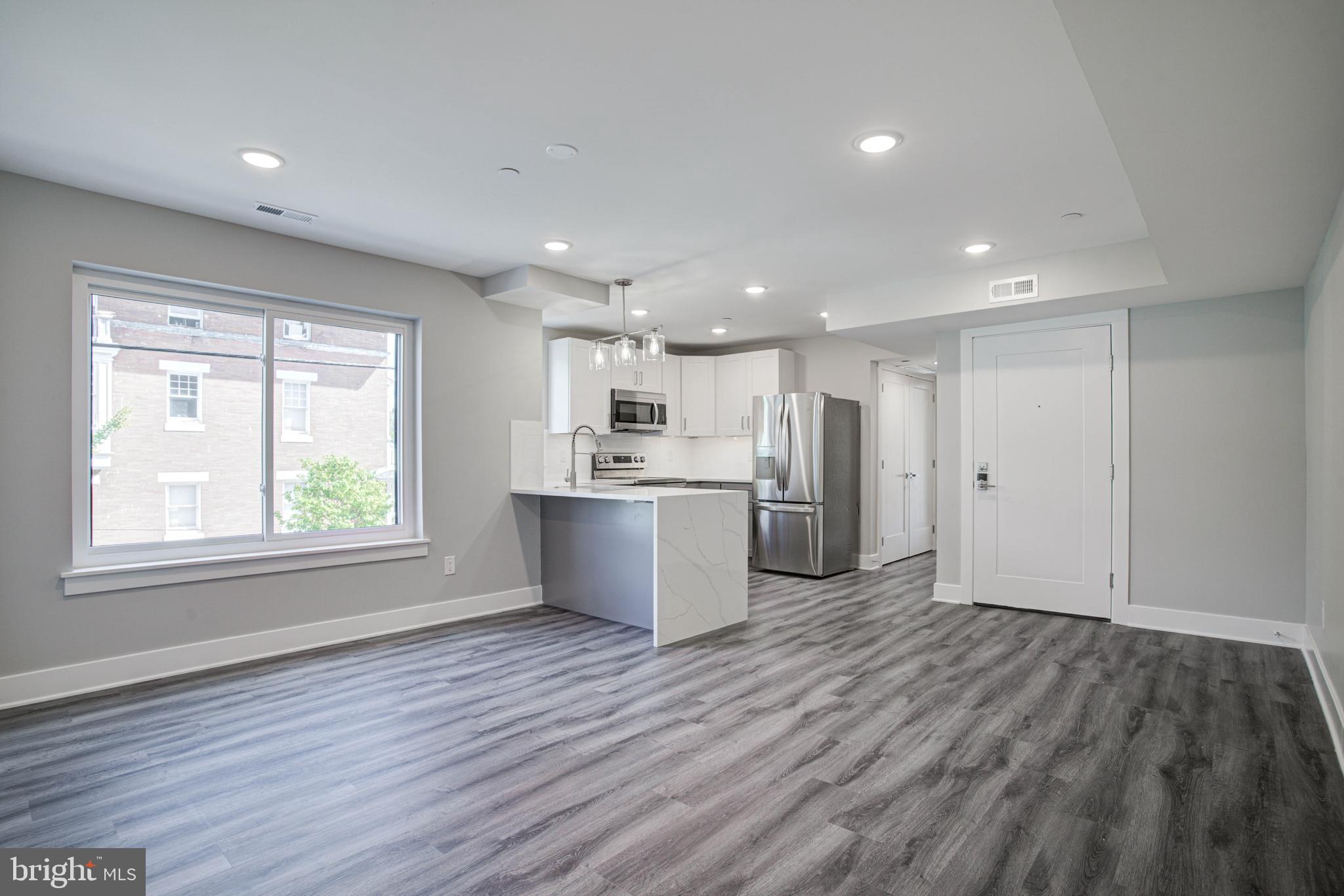 SUNNY New Construction. 2 bedrooms, 2 Full bathrooms and Full Sized Laundry and Central Air. Windows Everywhere and Excellent layout. Blocks from Market/Frankford Line. This unit has an open living room/kitchen. 2 spacious bedrooms on either side of the unit perfect for privacy. One bedroom is a suite. Situated on the Corner of 52nd st and Cedar st. with tons of natural sunlight. Close to University city, Upenn, transportation, shopping, parks, restaurants, etc.
Requirements: Applicants to make 3x the monthly rent in verifiable net income, credit history to be considered, no evictions within the past 4 years, and must have a verifiable rental history with on-time rental payments. Exceptions to this criteria may exist under the law and will be considered.