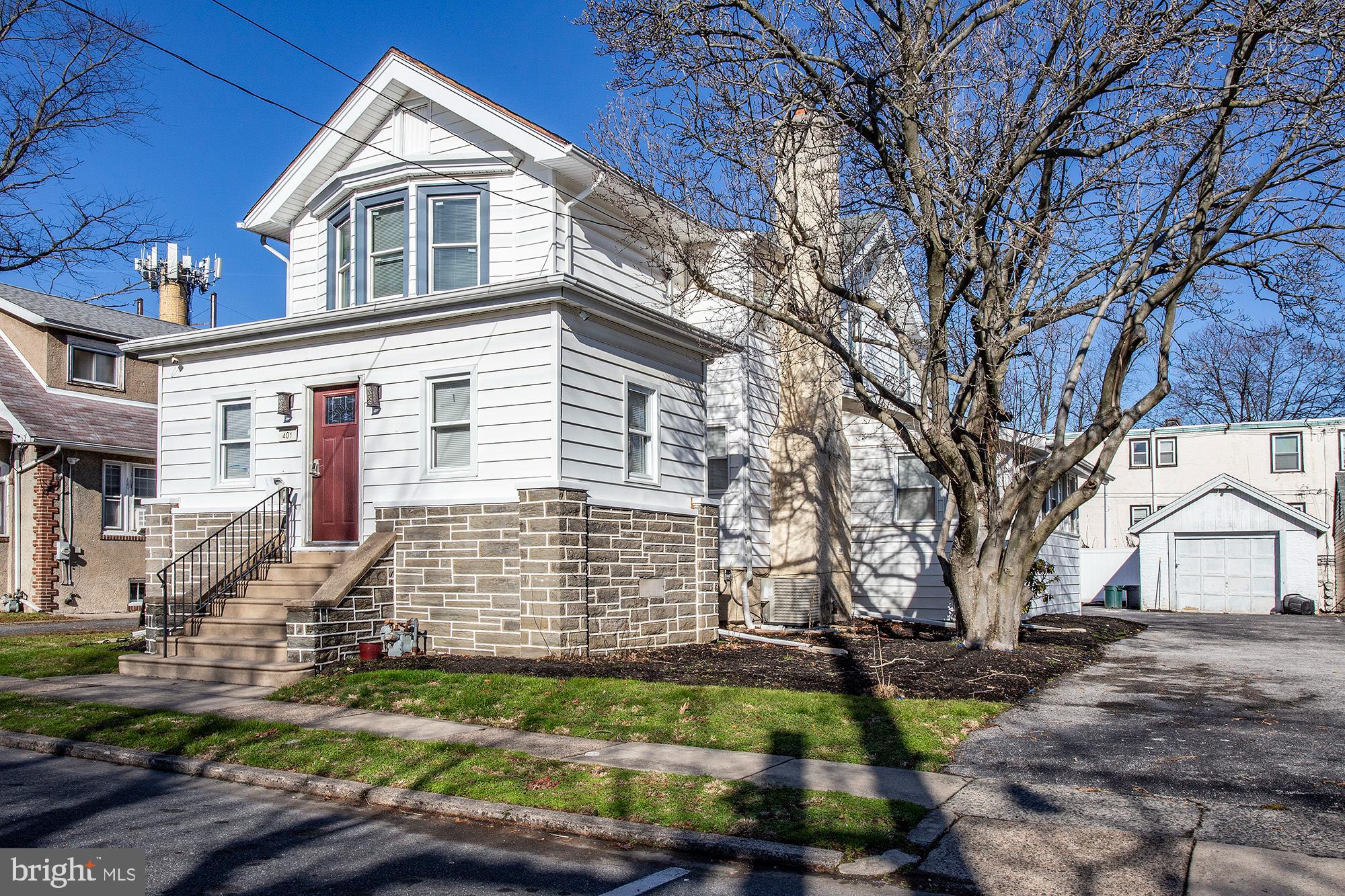 Check out 401 Glenwood Ave in Lansdowne, PA, now sporting a BRAND NEW ROOF! Experience the swankiest modern living with recent renovations that blend old-school charm with a fresh, stylish vibe. This house got a major glow-up, featuring a tricked-out interior and fancy finishes. The finished basement is like the cherry on top, and the dual zoned forced air HVAC will keep you cool as a cucumber. This isn't just a house—it's a souped-up, pimped-out pad ready to take your lifestyle to the next level!