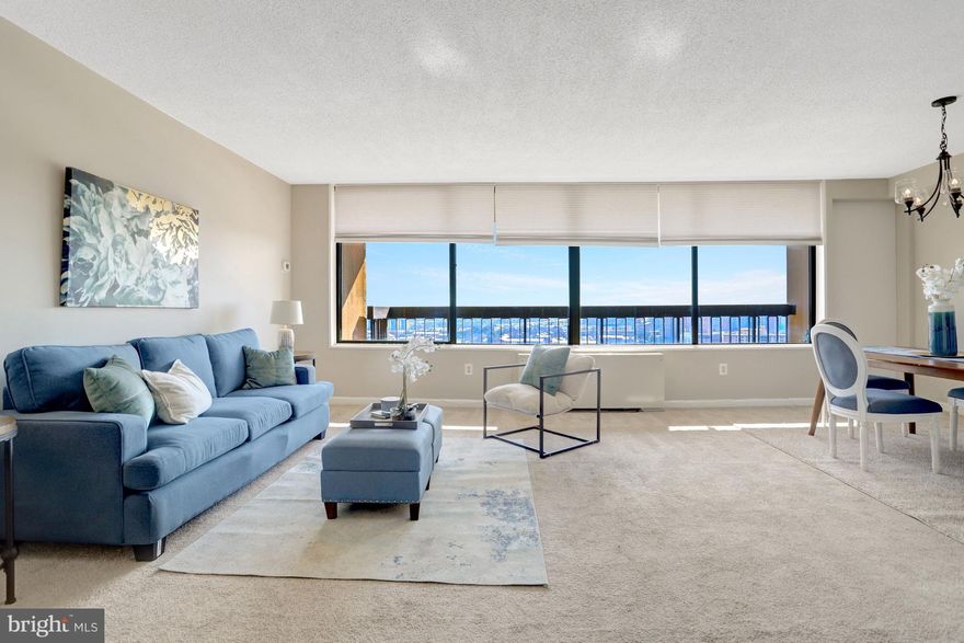 Experience elevated living on the 20th floor at Skyline Plaza with sweeping panoramic skyline and treetop views from nearly every room. This fully renovated 2-bedroom, 2-bath condo is move-in ready and filled with natural light, featuring a sleek open layout, updated kitchen and baths, modern fixtures, refreshed flooring, and a clean, neutral palette.

The spacious primary suite offers a private en-suite bath and generous closet space, while the second bedroom provides flexibility for guests, a home office, or additional living space. Every space is designed for comfort, functionality, and effortless everyday living. Residents enjoy full-service condo amenities, including 24-hour concierge service, on-site management, a fitness center, a swimming pool, and parking. Ideally located near Shirlington, Pentagon City, major commuter routes, public transportation, and a wide variety of shopping and dining options.
All utilities are included in the condo fee for added value and convenience.
Seller will contribute toward the purchaser’s closing costs—an exceptional opportunity you don’t want to miss.