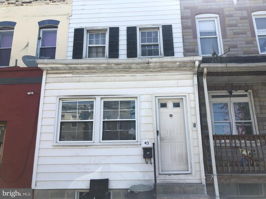 Wide street with parking on both sides in the front and wide alley in the rear, offering access to a rear parking space you could create.   Long 14' wide house with 9'ceiling height on the first floor.  Basement ceiling height is over 6' and where the gas heating system is placed.   3 private Bedrooms on the 2nd floor, with hall and full bath off the hall.  Property is subject to Ground Rent.  Long term tenant at $700. month would like to remain in the home.  Month to month verbal lease.   Property is in fair to poor condition.  Offered AS IS.