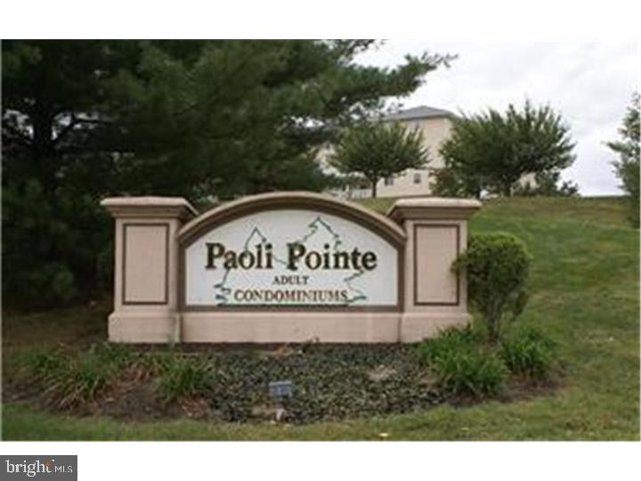 An over 55 community. Best location in Paoli Pointe available immediately. Parking right in front of entrance to building, 1st floor unit. Plenty of guest parking. Spacious 2 bedroom, 2 full bath unit. Includes large outside balcony, gas fireplace. Living room, dining room, remodeled kitchen with granite. All appliances to include washer, dryer & refrigerator. Landlord responsible for association fee which covers water, common area, pool and basic cable. Tenant is responsible for $200 move-in fee. Great quality of life. Two-year Lease preferred. No occupants under 55 years of age. Pool, library, billards, social activities.